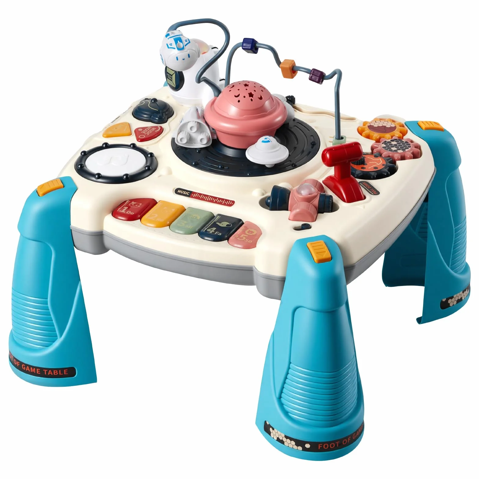 VEVOR Tavolo Attività Giocattoli Bambini 12 Giochi Pianoforte Percussioni Scrivania Astronave 60 Sorgenti Sonore