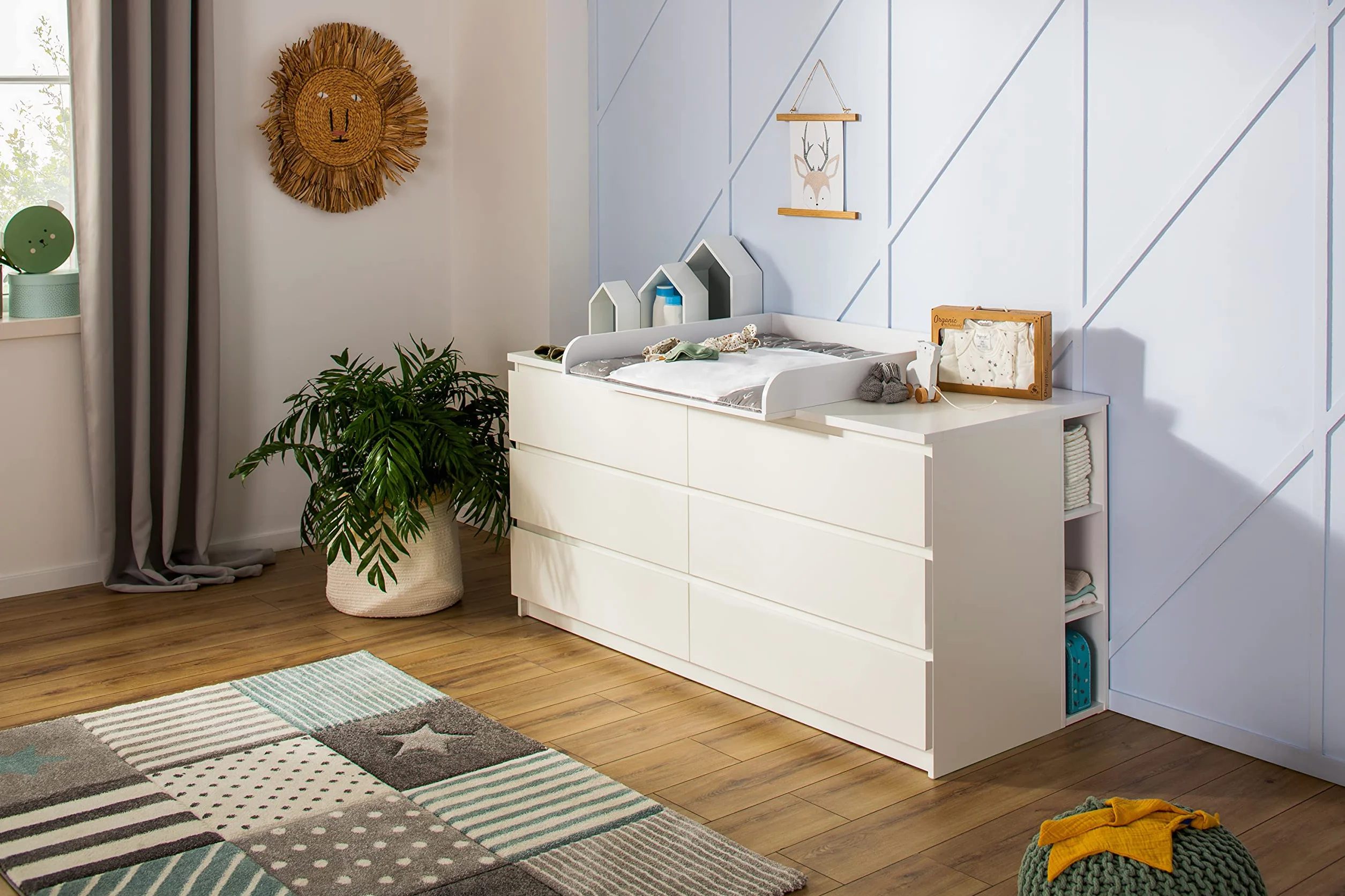 Puckdaddy Moritz Mensola portaoggetti compatibile con Ikea Malm 19x30x75 cm bianca