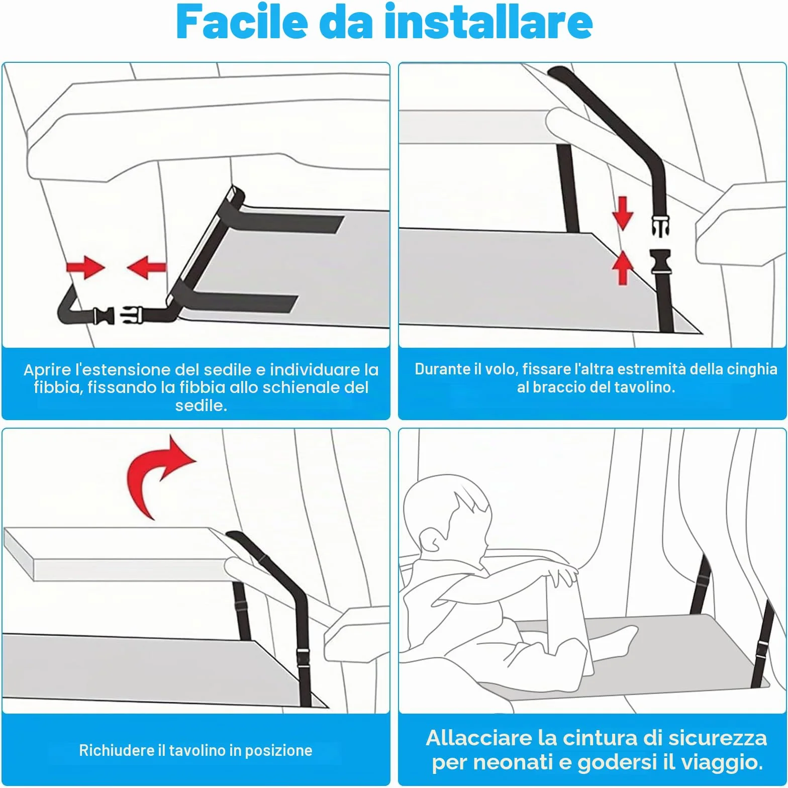 Poggiapiedi Aereo Bambino Estensione Sedile Letto Viaggio Amaca con Borsa