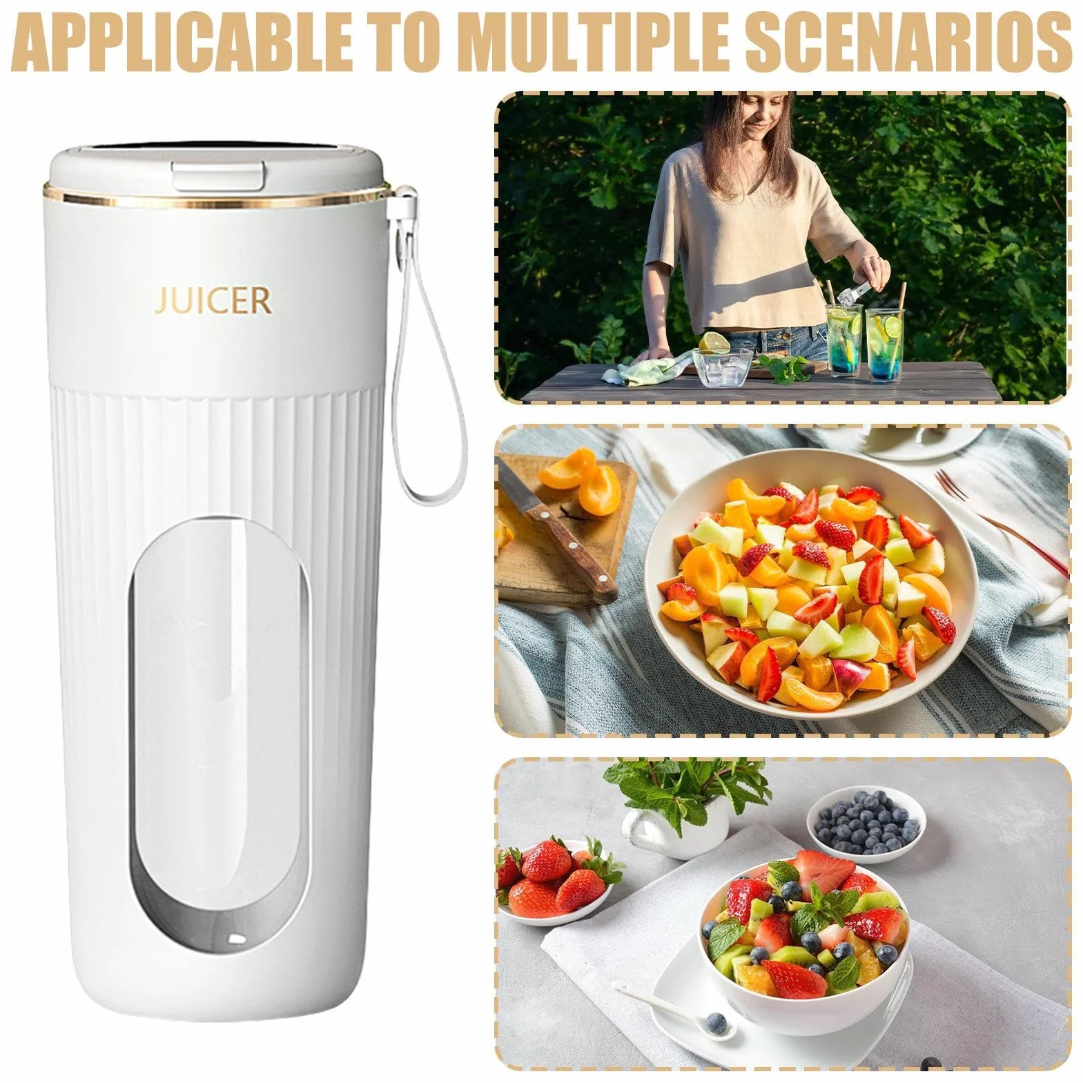 Frullatore Personale Ricaricabile 340ml Portatile Spremiagrumi