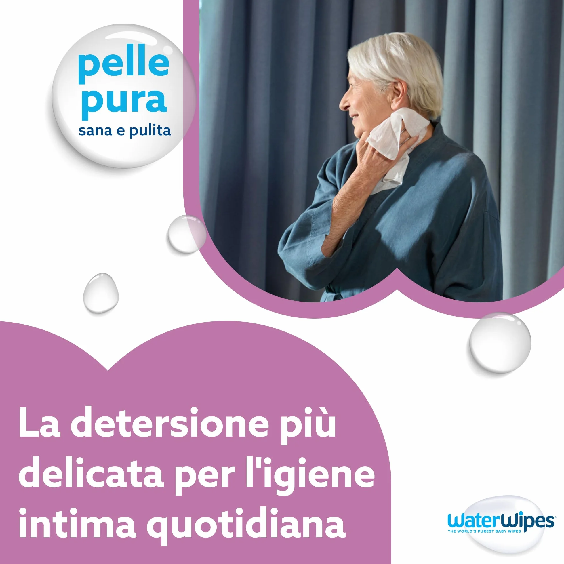 WaterWipes Sensitive+ Body & Intimate Wipes, 90 Pezzi (3 Confezioni), 99,9% Acqua, Senza Profumo