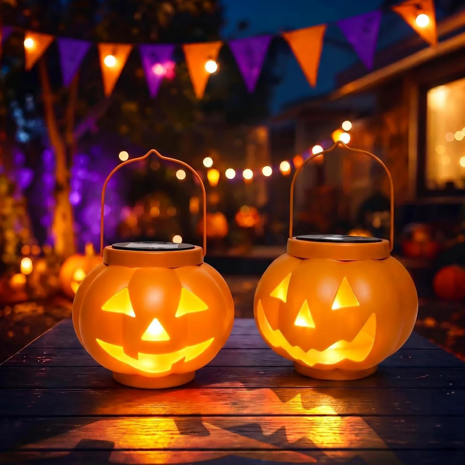 Lanterna Solare A Forma Di Lampada Decorativa Impermeabile | Lanterna Solare Halloween per Autunno Ringraziamento Giardino Cortile Sentiero Prato Albero