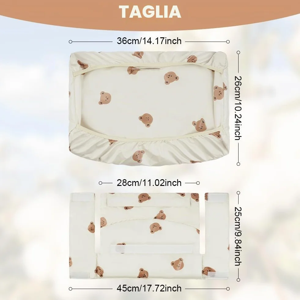 Vicloon Cuscini per Seggiolone Stokke 2 Pezzi Antiscivolo Impermeabile Cotone Beige