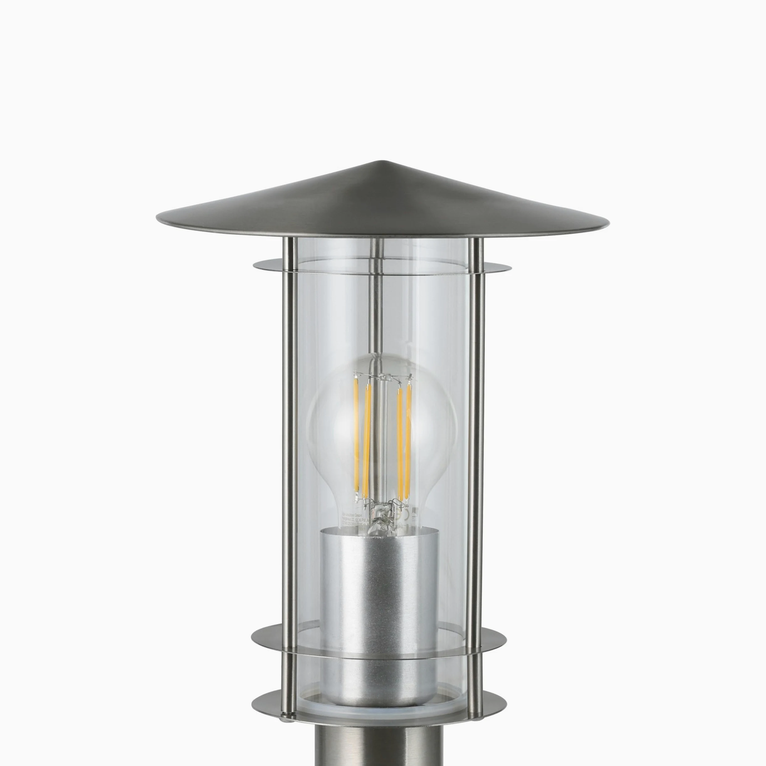 Eglo Lampada da Esterno per Sentieri Lisio, 1 fiamma, Lampada da Giardino | in Acciaio Inox Argento e Vetro Trasparente, Portalampada E27, IP44