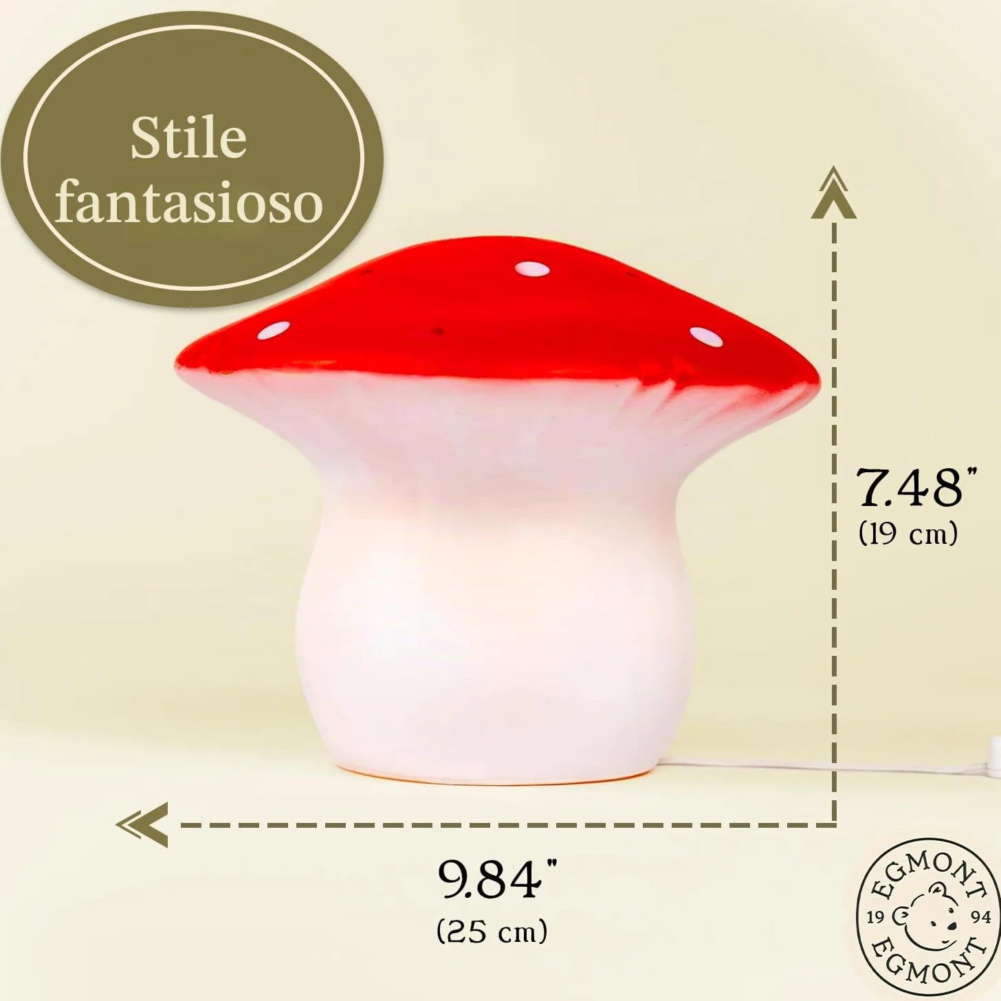 EGMONT - Veilleuse champignon moyen rouge