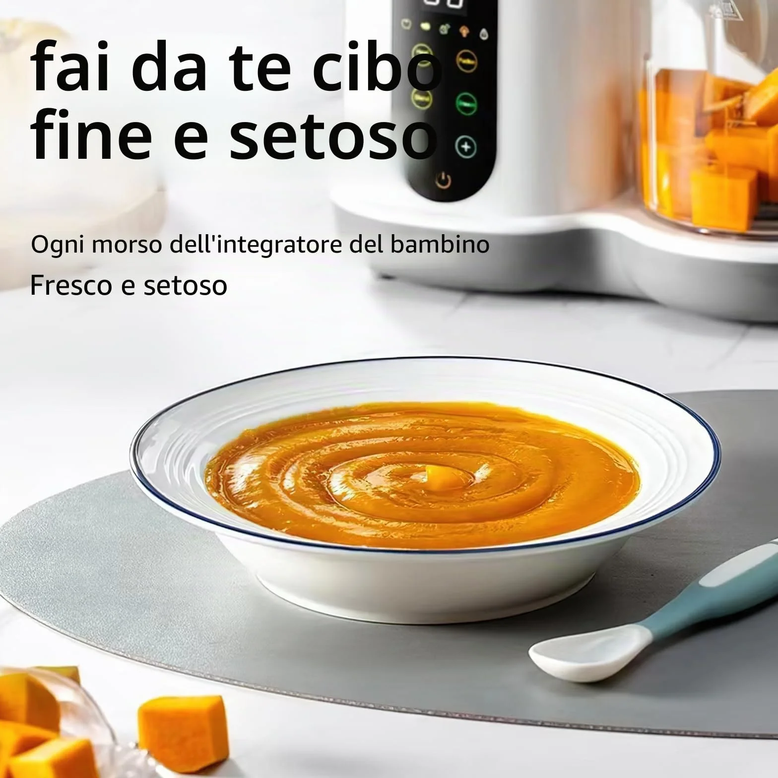 Frullatore per Bambini Cuocipappa Vapore 400ML, Pulizia Automatica, Schermo Touch