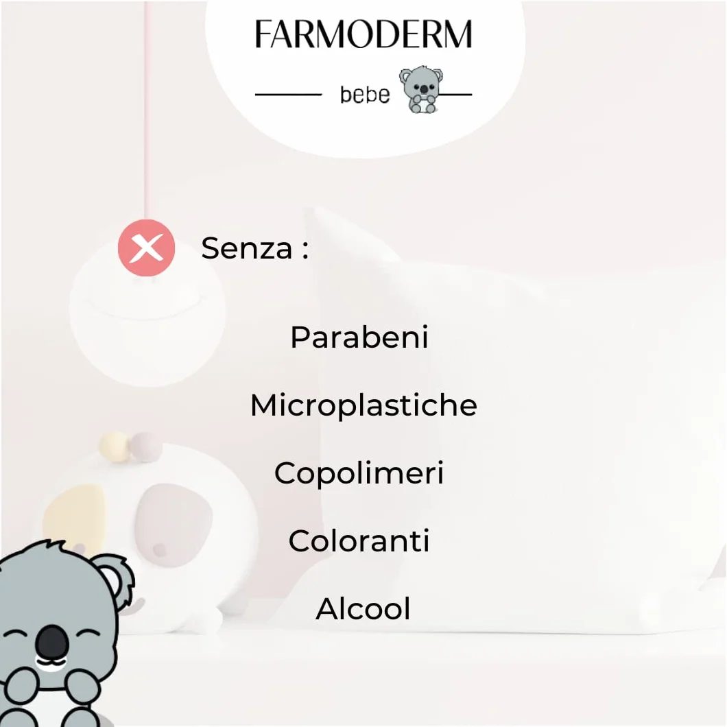 Farmoderm Baby Lozione 98% ingredienti naturali Crema idratante biologica per corpo e viso neonati bambini 300ml