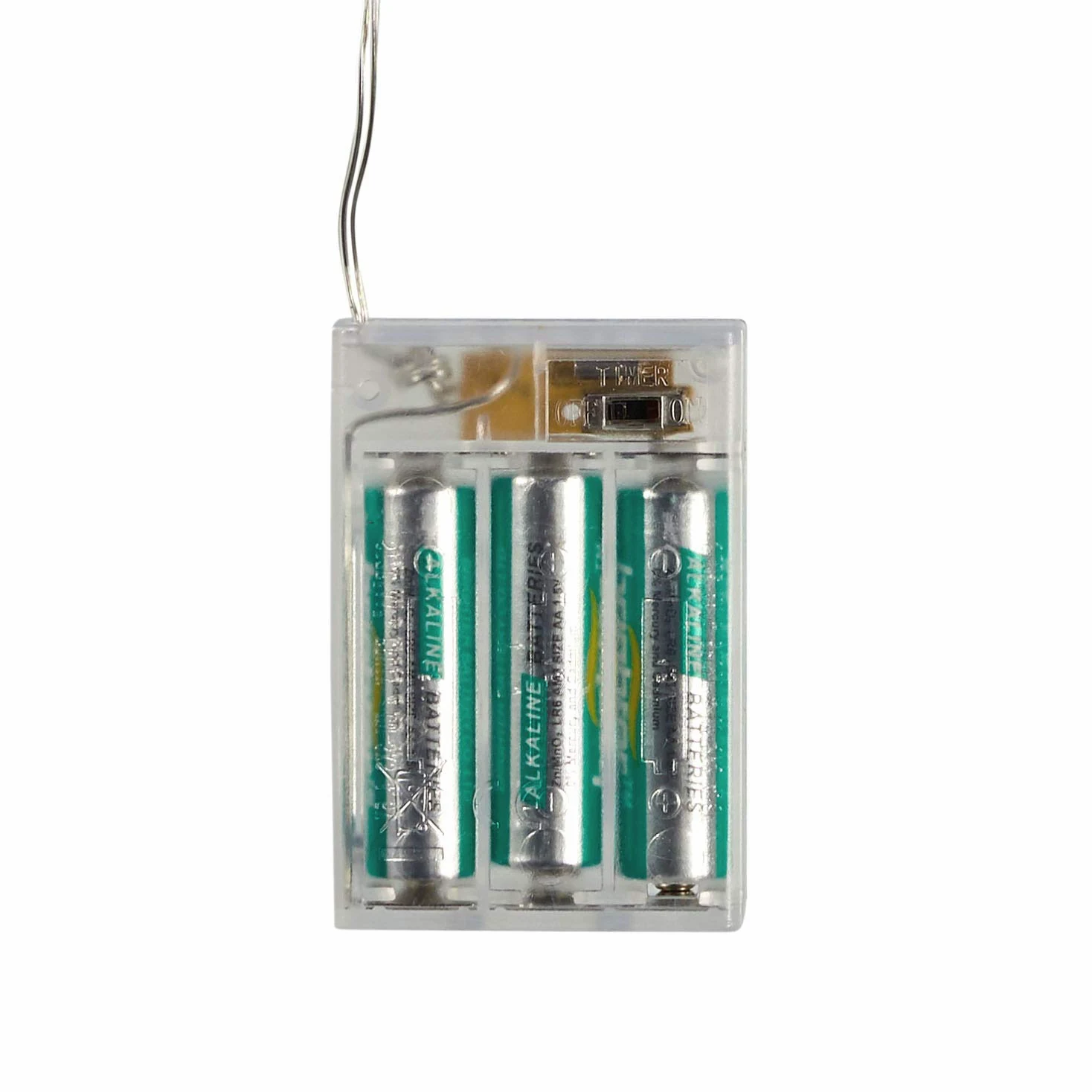 Lights4fun - Set di 10 Fili di 20 Micro LED Bianco Caldo a Pile su Cavo Metallico
