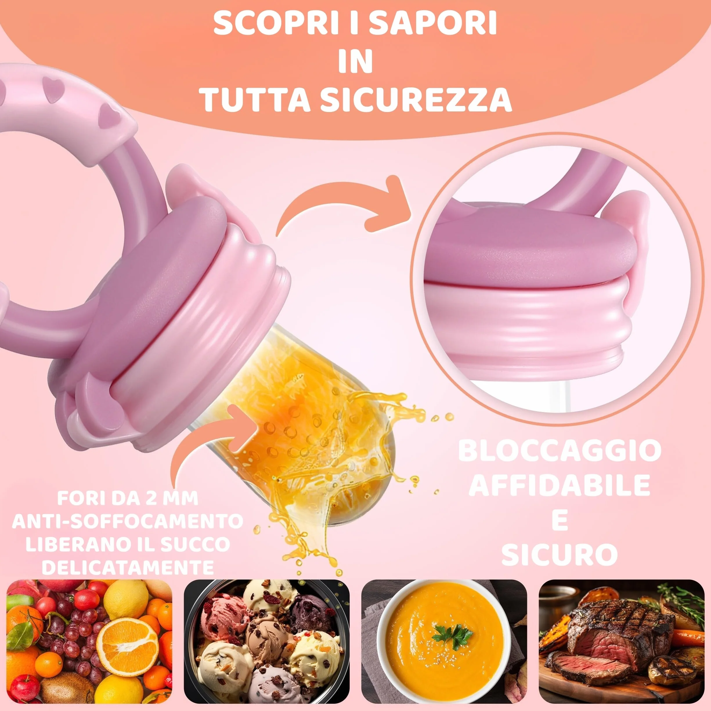 Tettarella Evolutivo in Silicone Senza BPA per Neonati 4-24 Mesi Rosa