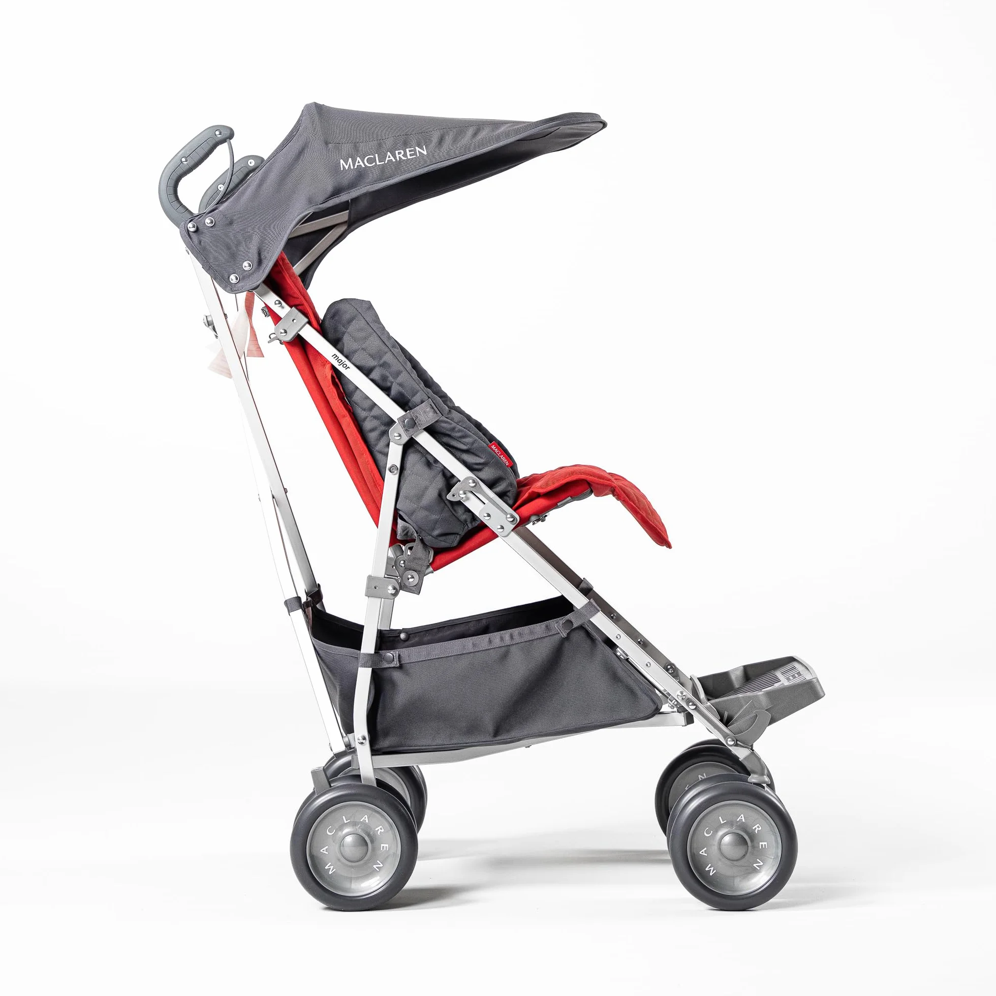 Passeggino per disabili Maclaren Major Elite fino a 50 kg Chiusura a ombrello Rosso Cardinale