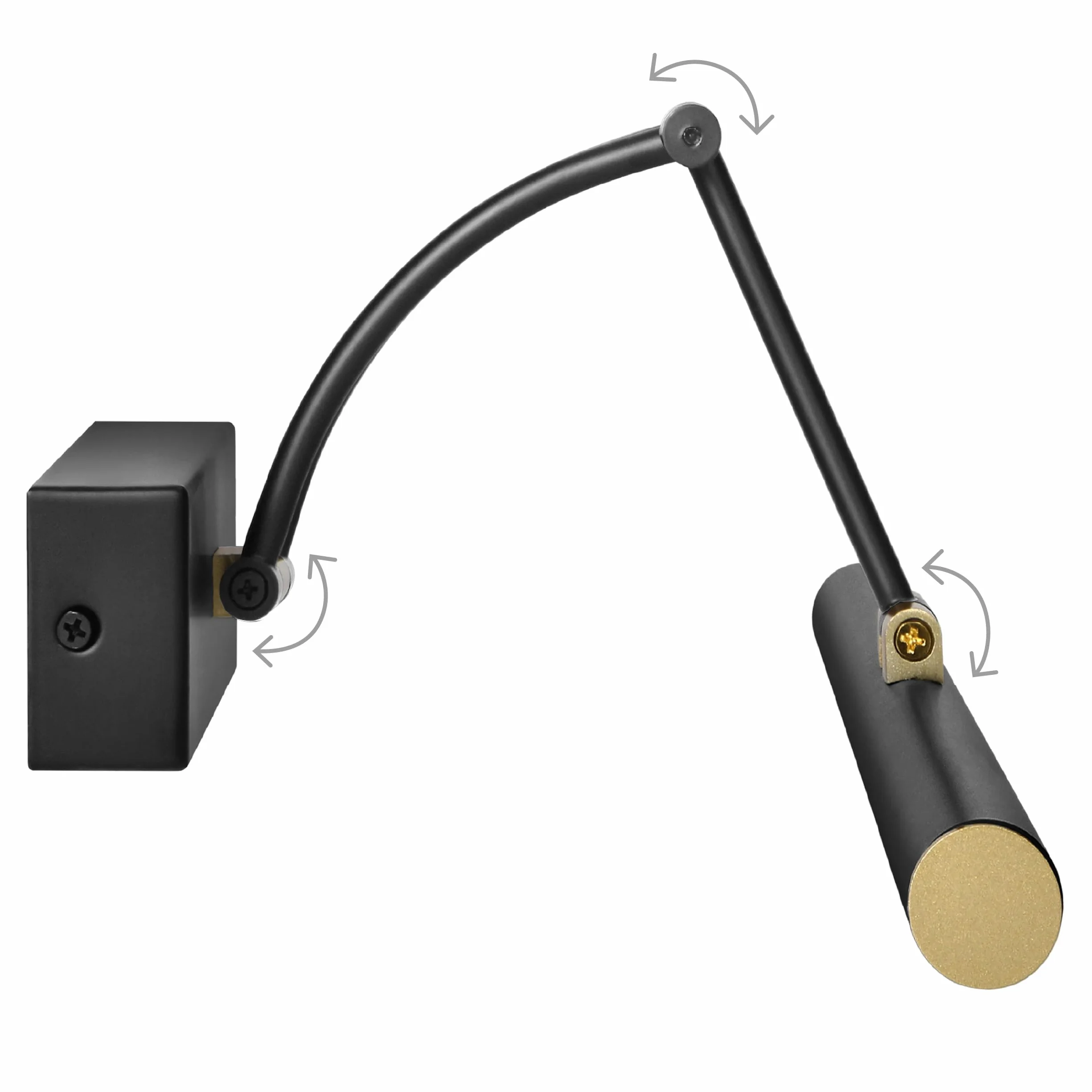 Lampada Specchio Bagno Colore Nero 4000K IP44 Applique Bagno Specchio con Braccio Mobile - Regolazione dell'Angolo di Illuminazione Design Moderno (40cm / 7W / 770lm)
