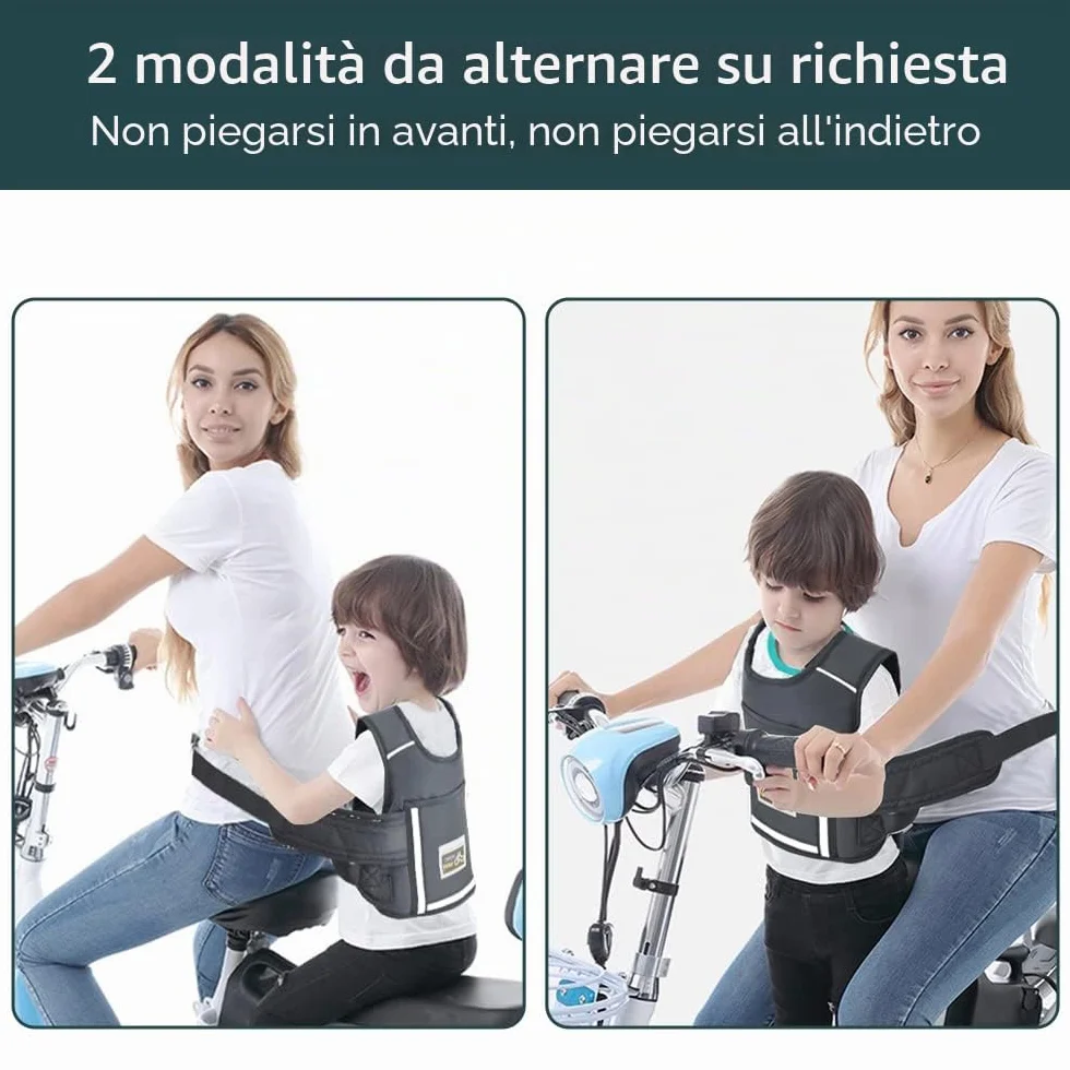 Jolik Cintura Moto Bambino Riflettenti Regolabili 1-12 anni con Tasca
