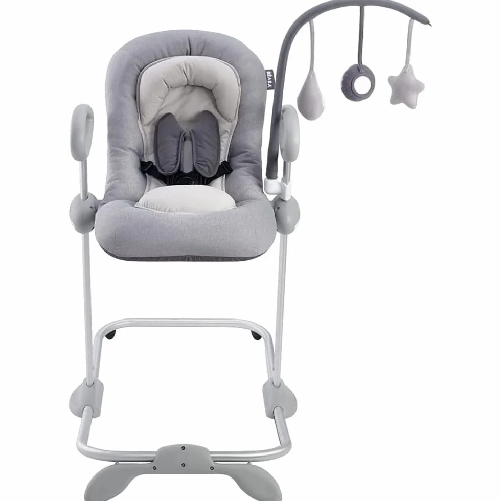 BÉABA Play/Activity Arch Transat Up & Down III, 3 giocattoli rotanti, sviluppo, ergonomico, grigio