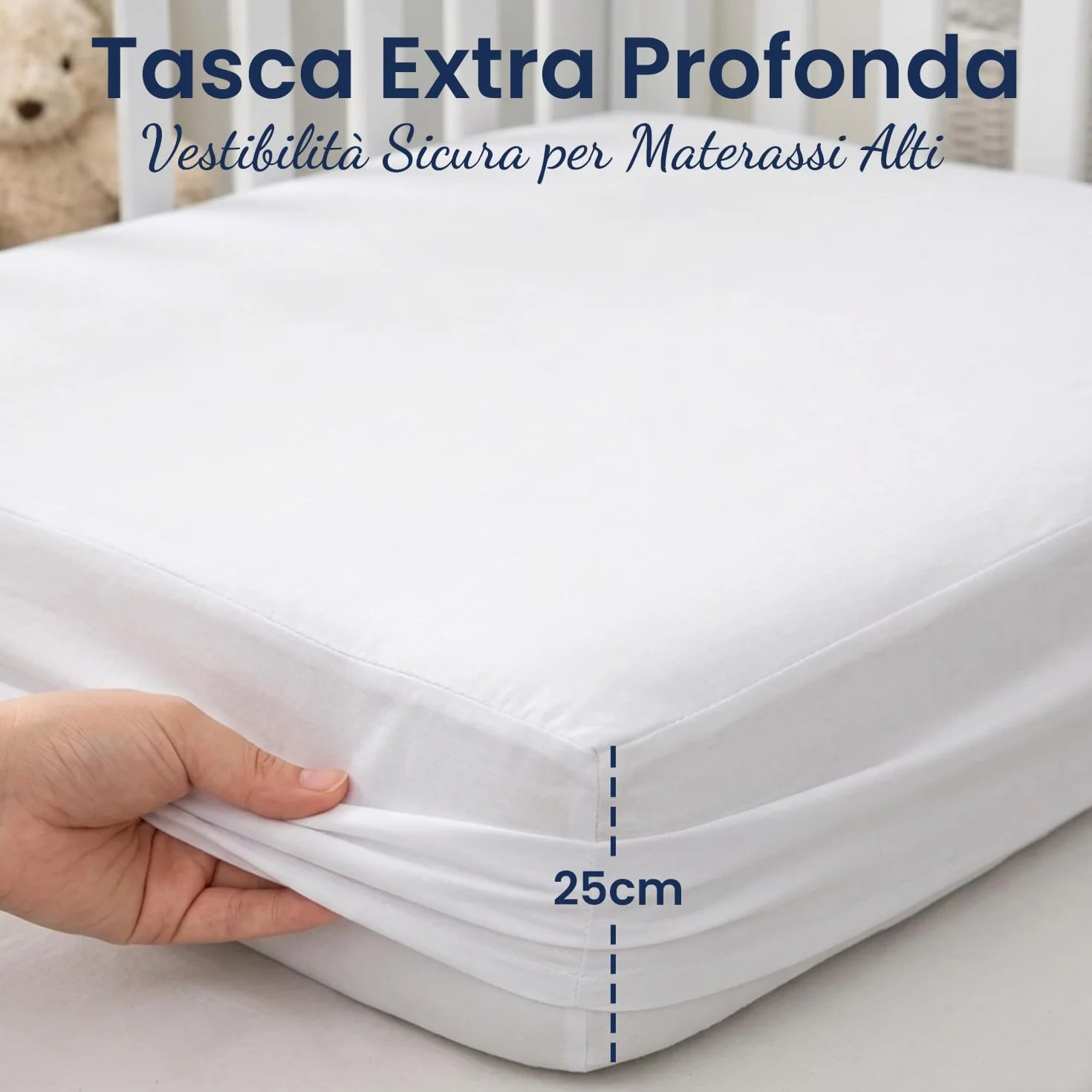 Coprimaterasso Culla Impermeabile 70x140 con Angoli 2 Pezzi