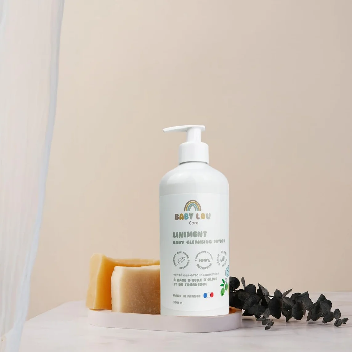 Linimento Bebè 2x500 ml Detergente Delicato Pelli Sensibili Naturale Vegan Francia