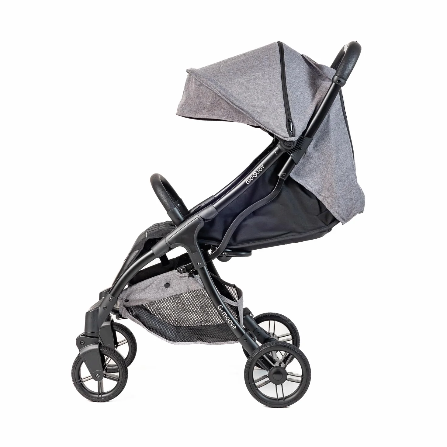 Passeggino Leggero 0-22 kg G-Moove, Telaio Nero, Tessuto Grigio