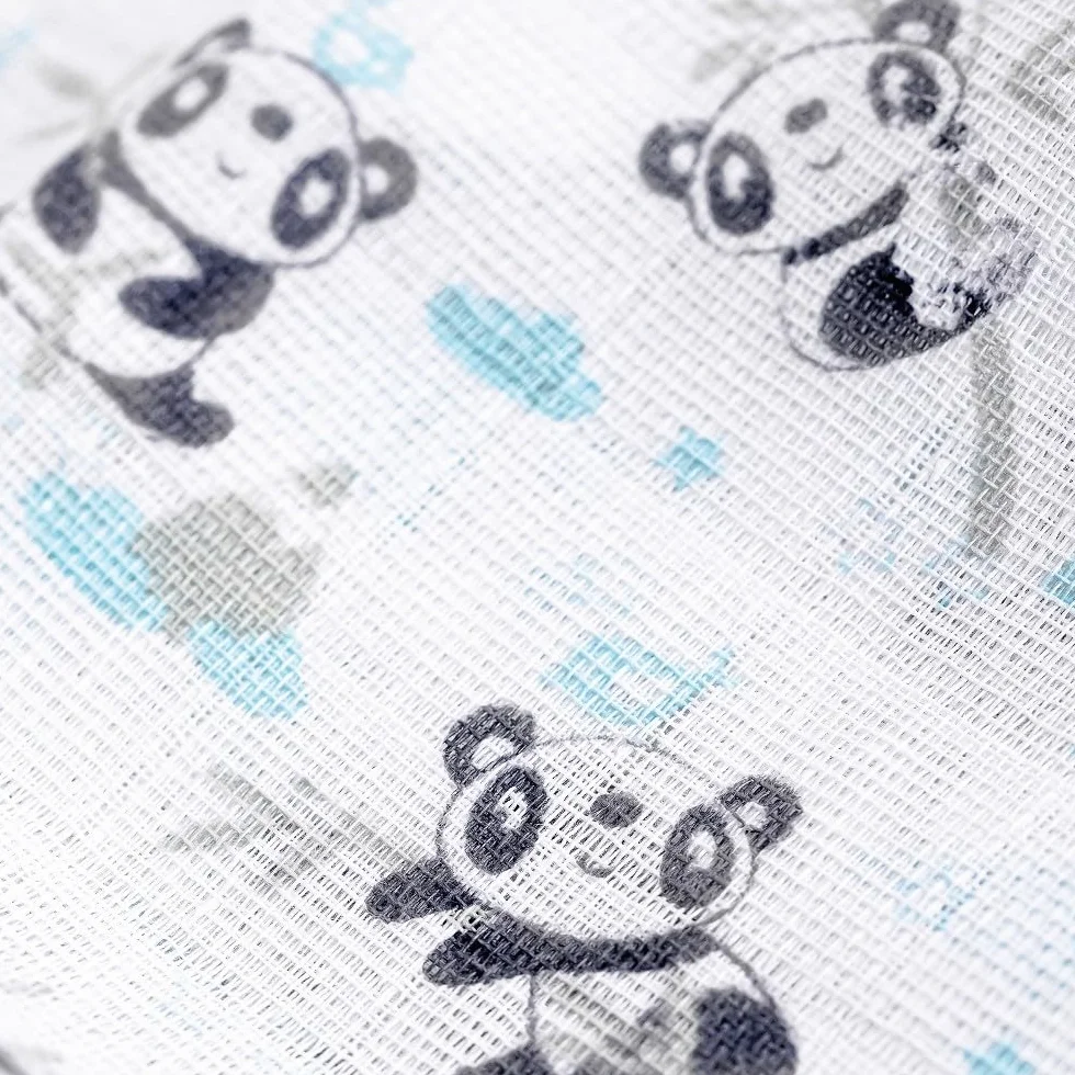 Mussole per neonato Panda blu Set 3