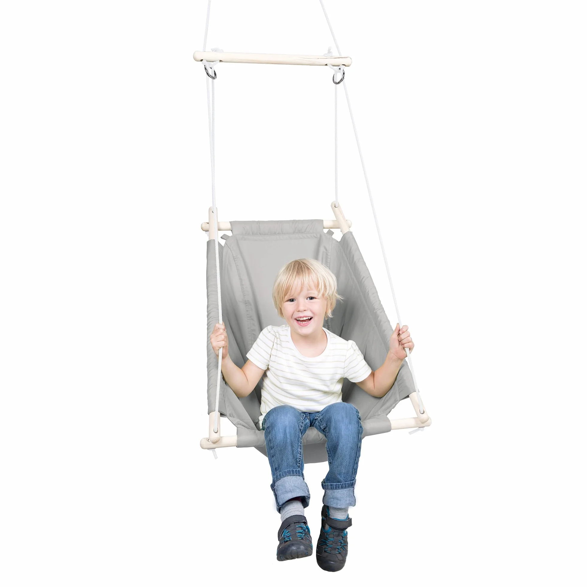 roba Sedia amaca per bambini regolabile da letto a dondolo interno/esterno fino a 6 anni 30 kg tortora/grigio