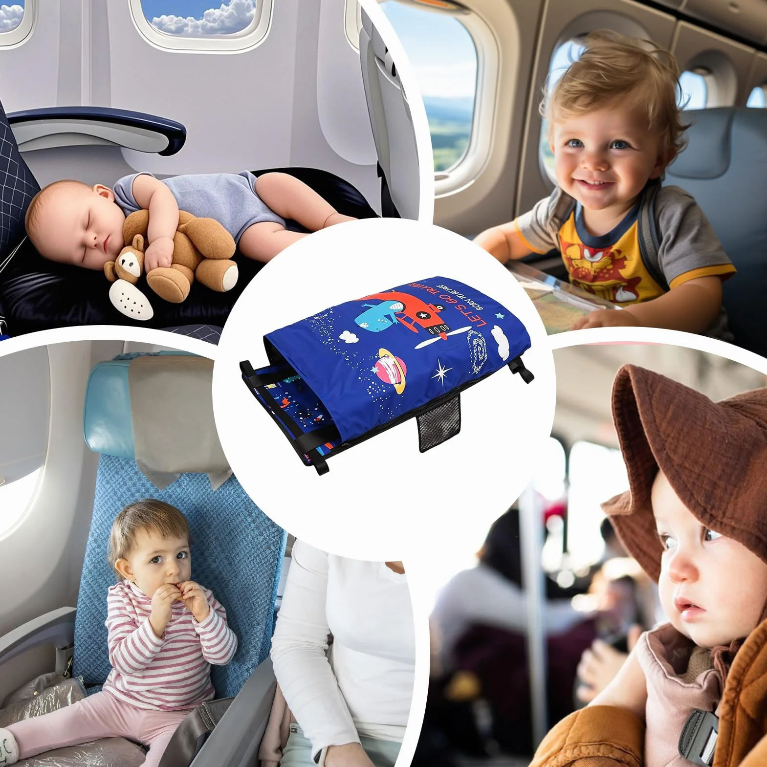 Generico Lettino Aereo per Bambini Estensione Sedili Aereo da Viaggio Amaca Portatile Campeggio Spiaggia Volo