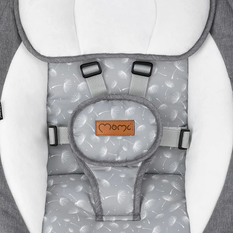 MoMi KENANI Sdraietta per bambini pieghevole 9 kg telecomando Bluetooth cintura sicurezza 5 punti