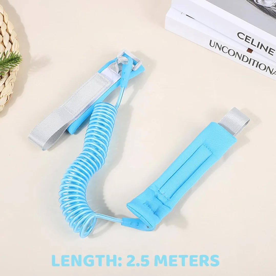 Bracciale Sicurezza Bambino 2.5M Anti-Perso Guinzaglio Portatile Blu