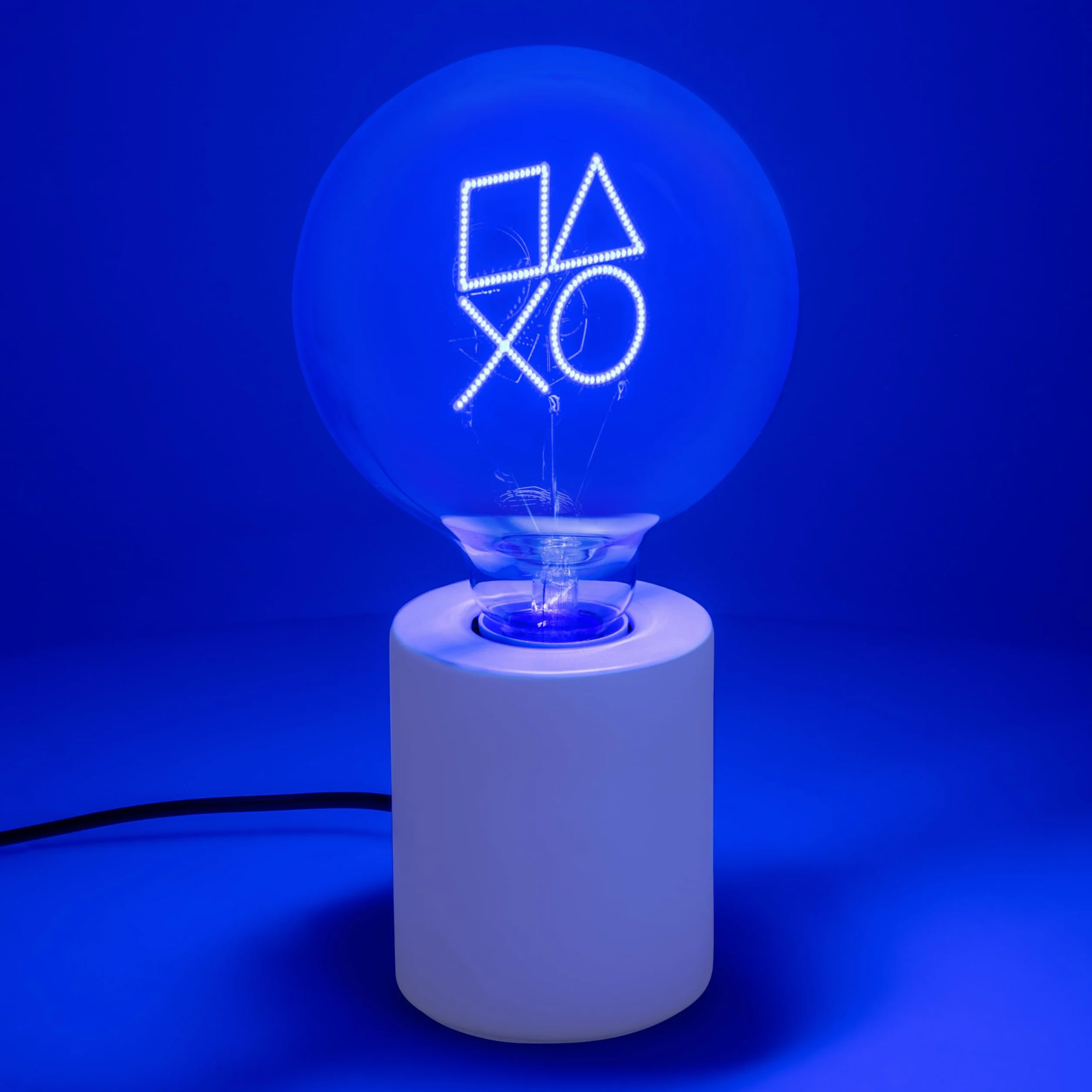 Paladone, Lampada con lampadina neon a LED decorativa con simboli PlayStation, con lampadina in vetro E27, regalo giocatore Sony con licenza ufficiale, per decorare camere da letto, case, sala giochi