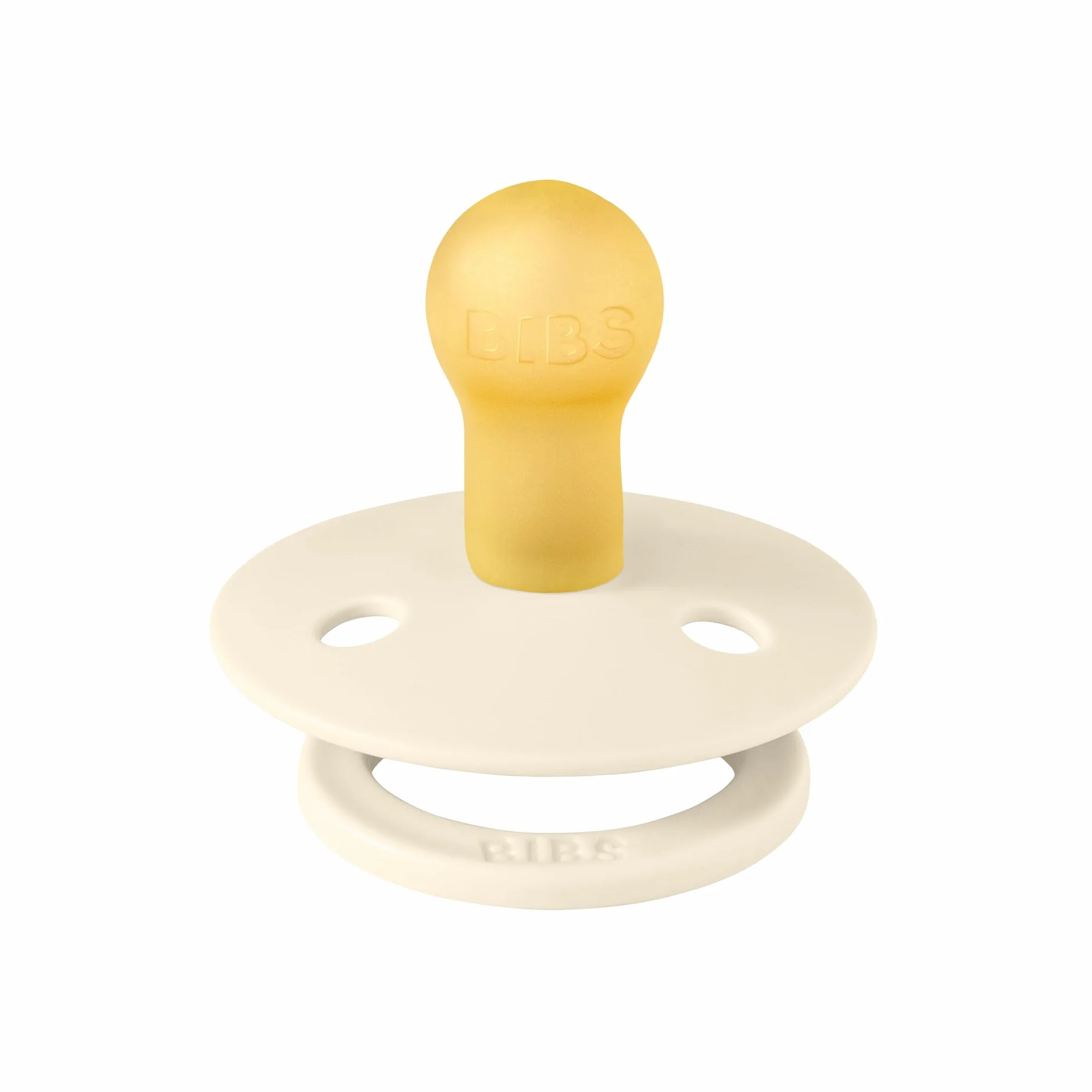 BIBS Colour Ciuccio 2 Pezzi Privo di BPA Tettarella Tonda Lattice Gomma Naturale Misura 1 (0-6 mesi) Ivory/Sage