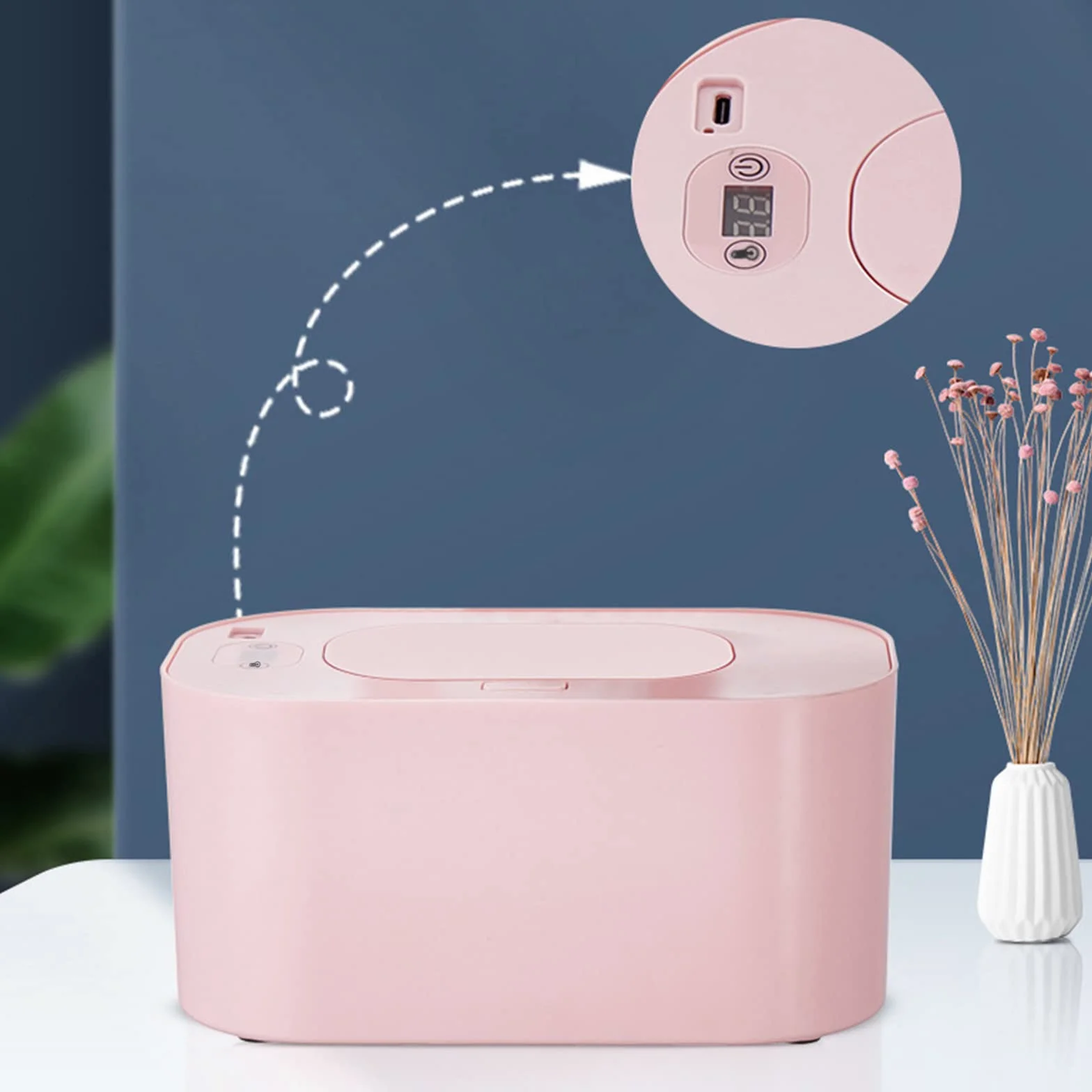 Riscaldatore USB per Salviettine Umidificate, 10 W, 3 Modalità di Temperatura, Portatile