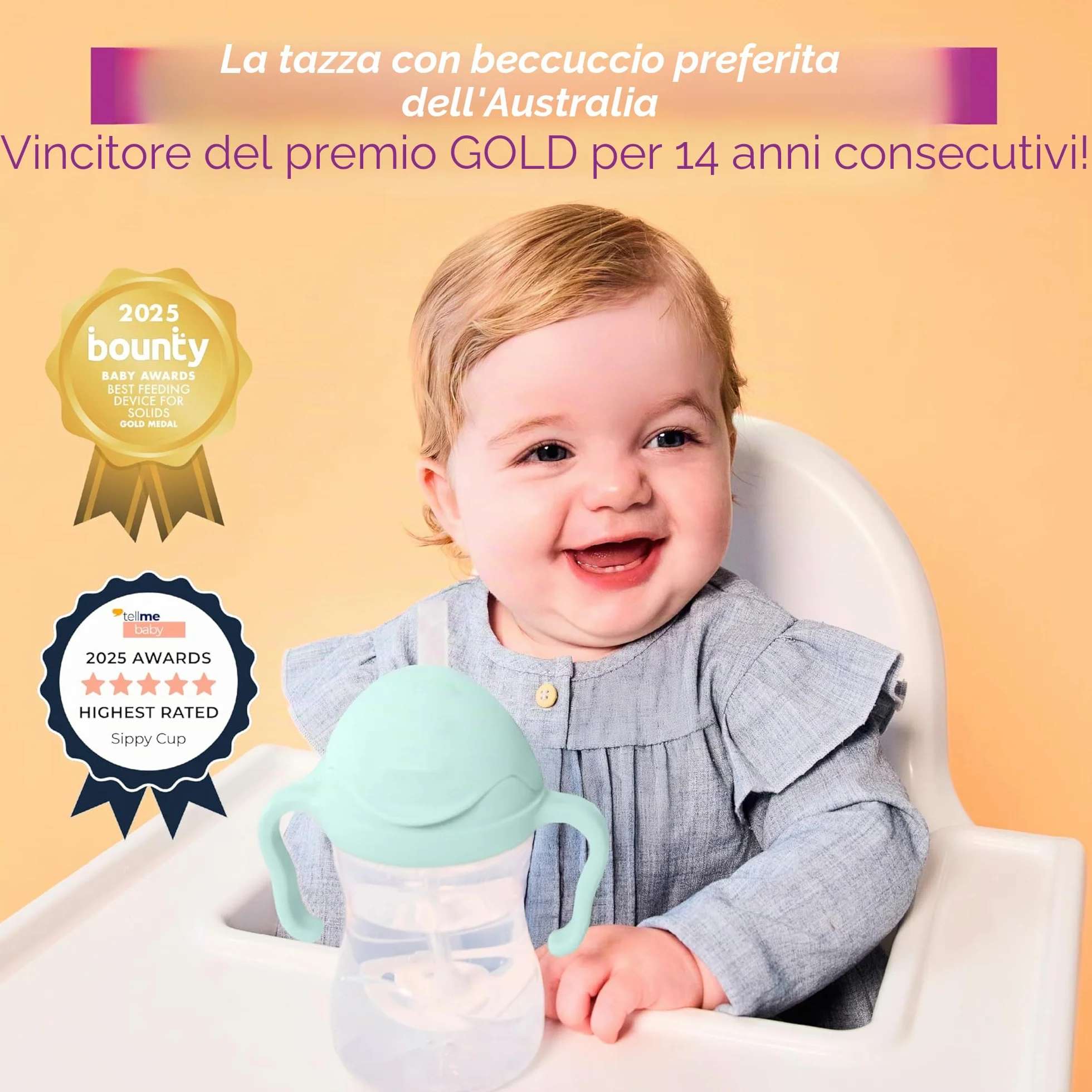 b.box Tazza con Cannuccia Antigoccia 240 ml 6+ Mesi Senza BPA Lavabile in Lavastoviglie