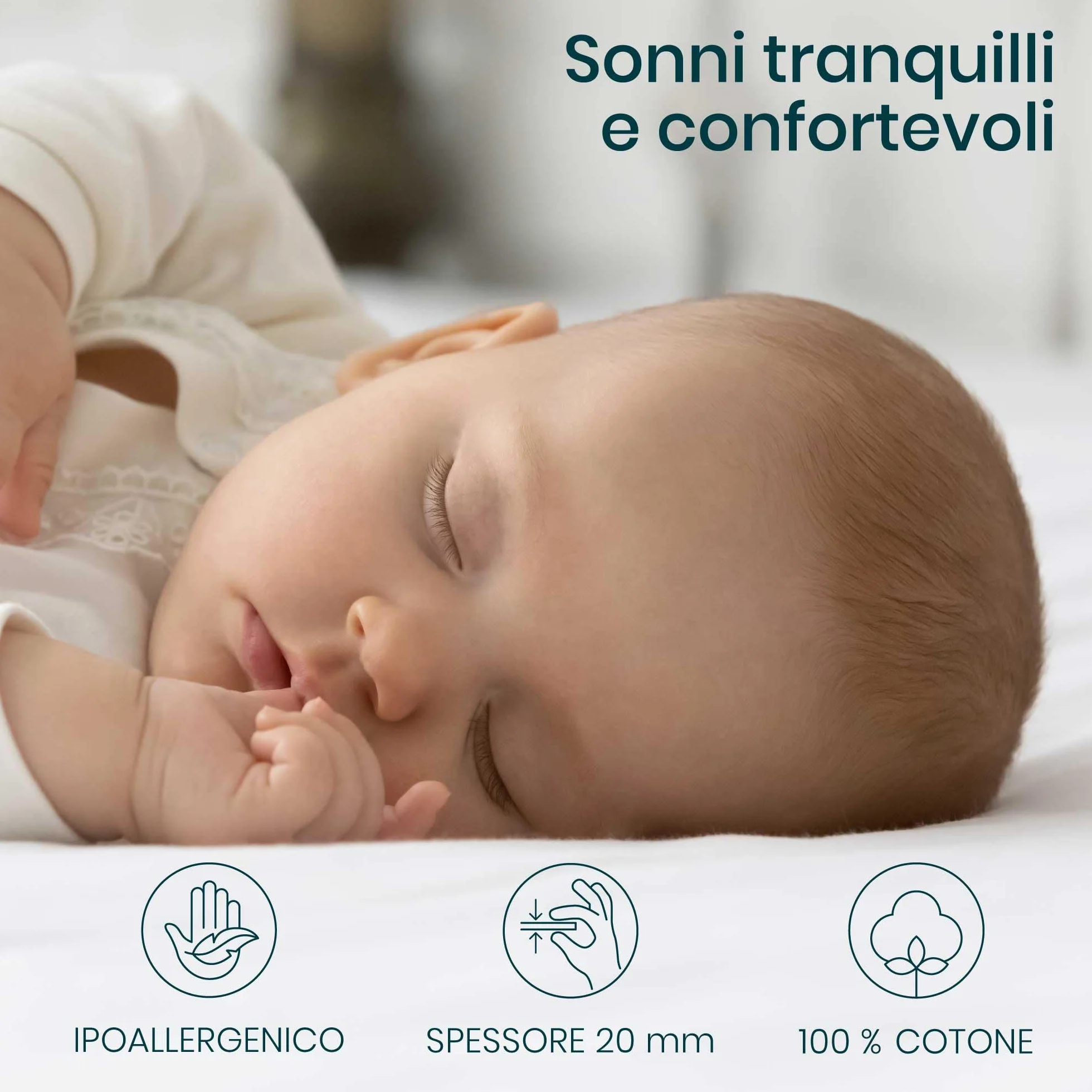 Tutti Bambini Coprimaterasso Culla Impermeabile 81x51 cm Cotone Lavabile