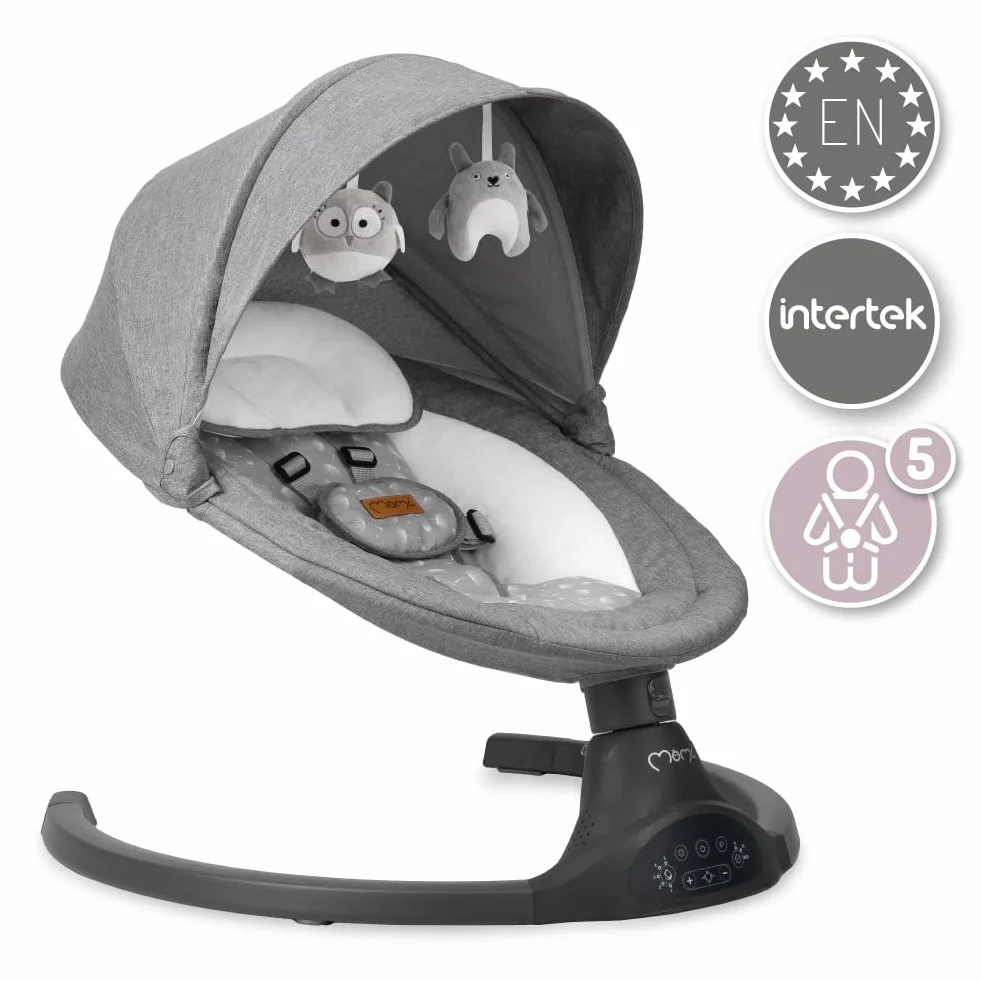 MoMi KENANI Sdraietta per bambini pieghevole 9 kg telecomando Bluetooth cintura sicurezza 5 punti