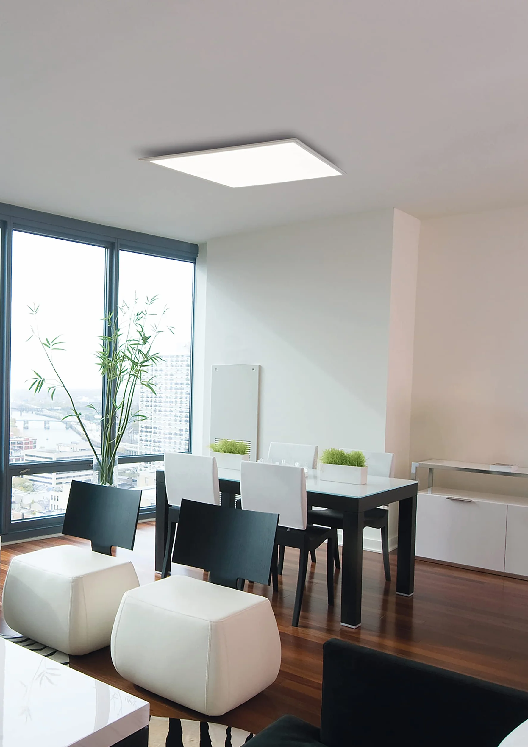 Eglo Salobena 1 - Telaio per luci a griglia e pannello LED, 627 x 628 x 5 cm, in acciaio bianco