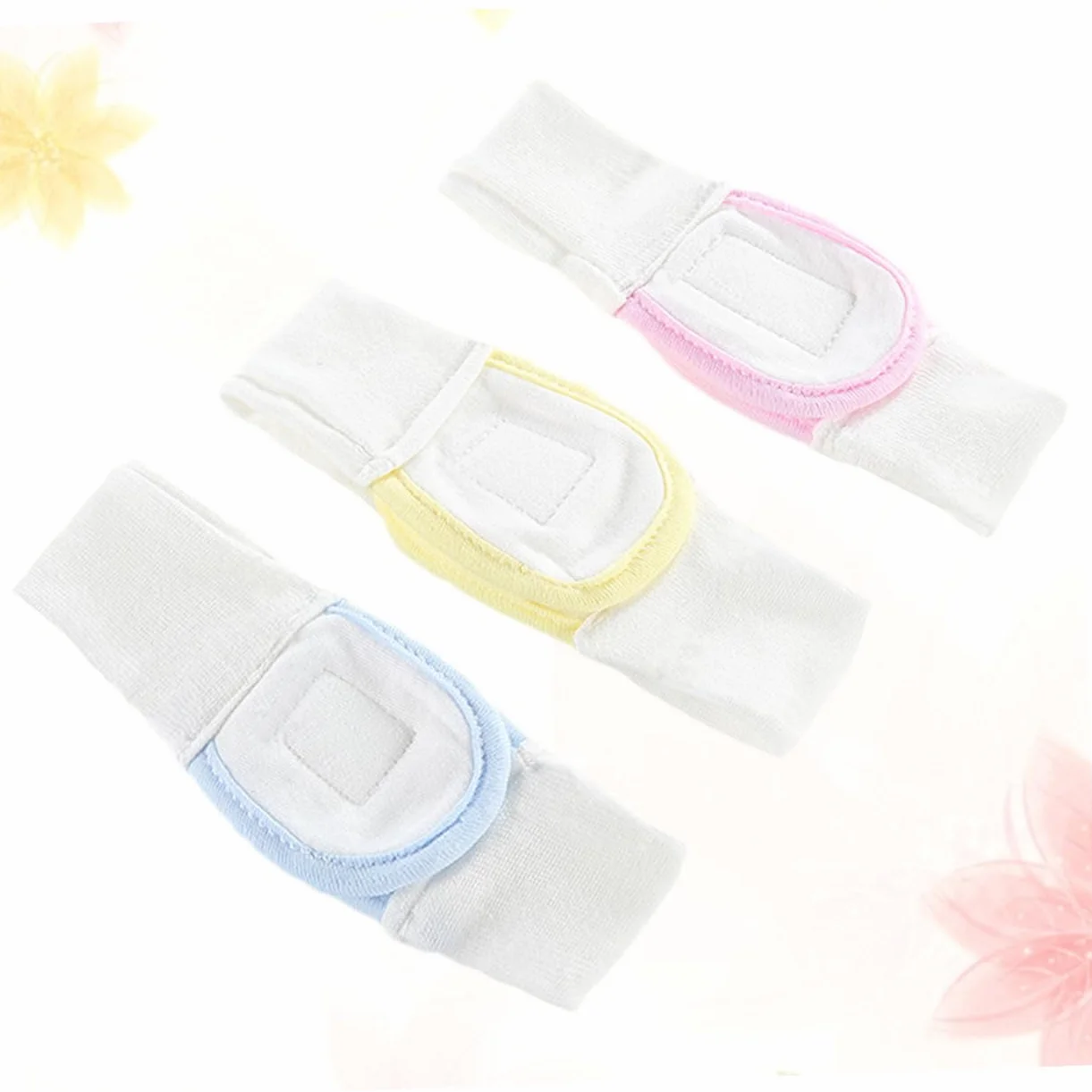 Cinghie Regolabili Per Pannolini Cotone Fissaggio Sicuro Riutilizzabile 3 Pezzi Blu Giallo Rosa