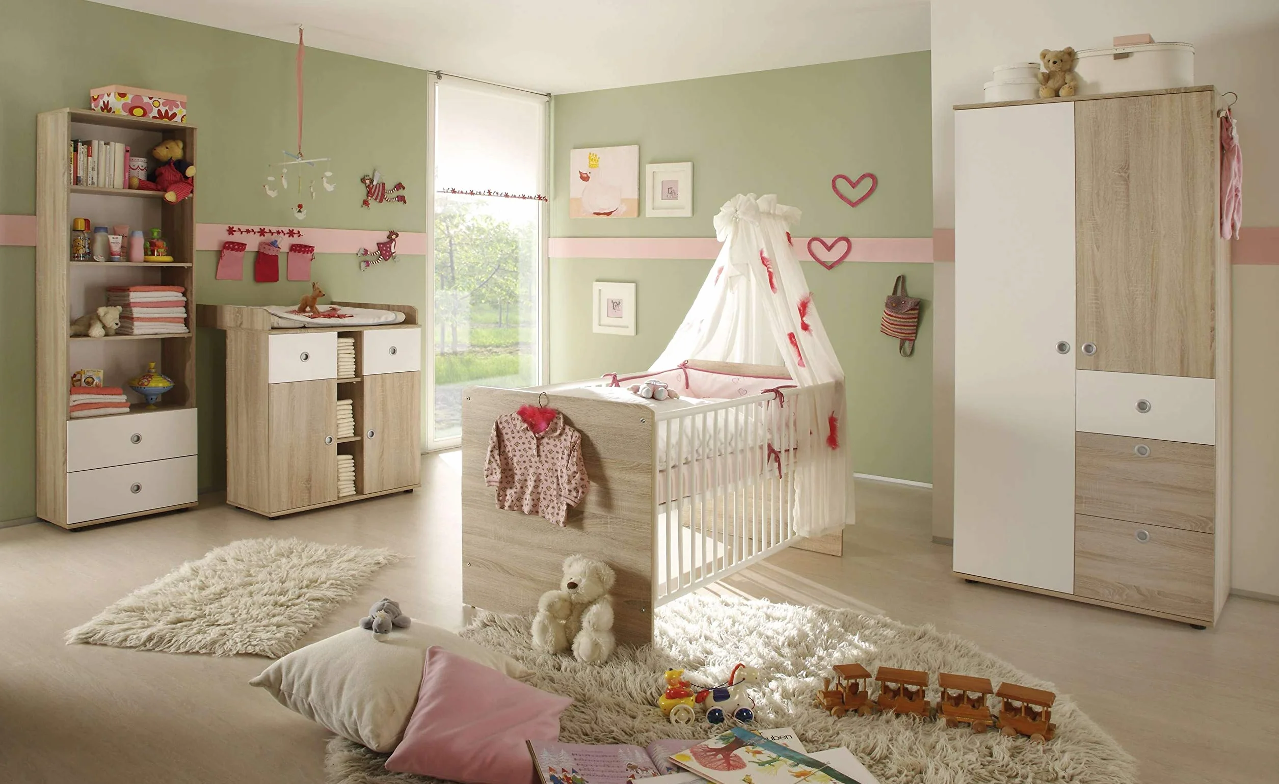 AVANTI TRENDSTORE Werni Fasciatoio in legno laminato colore quercia Sonoma/bianco