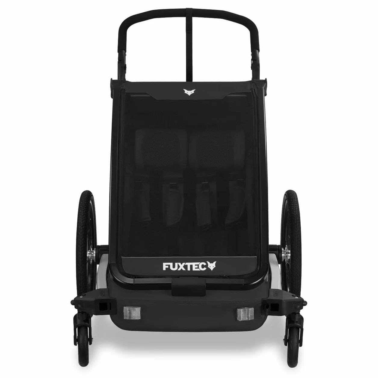 Fuxtec FX-FA1 Carrello rimorchio per Bici Sportfux 2 Posti, Pieghevole con Protezione Pioggia e Sole