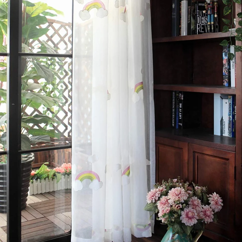 Tenda Trasparente Arcobaleno con Gancio Oscurante per Bambini 150x270cm 1 Pannello