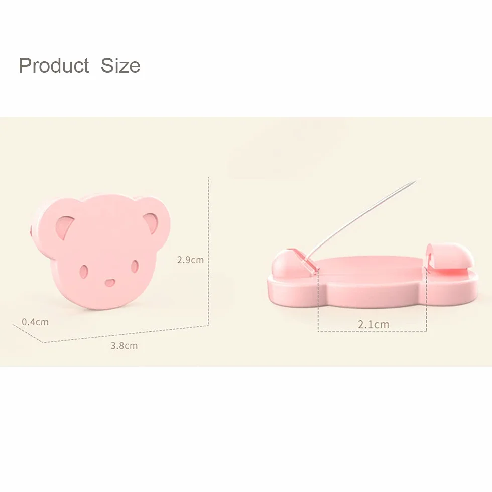 Clip di sicurezza per bambini in plastica, 6 pezzi multifunzione per vestiti tovaglie pannolini orso rosa