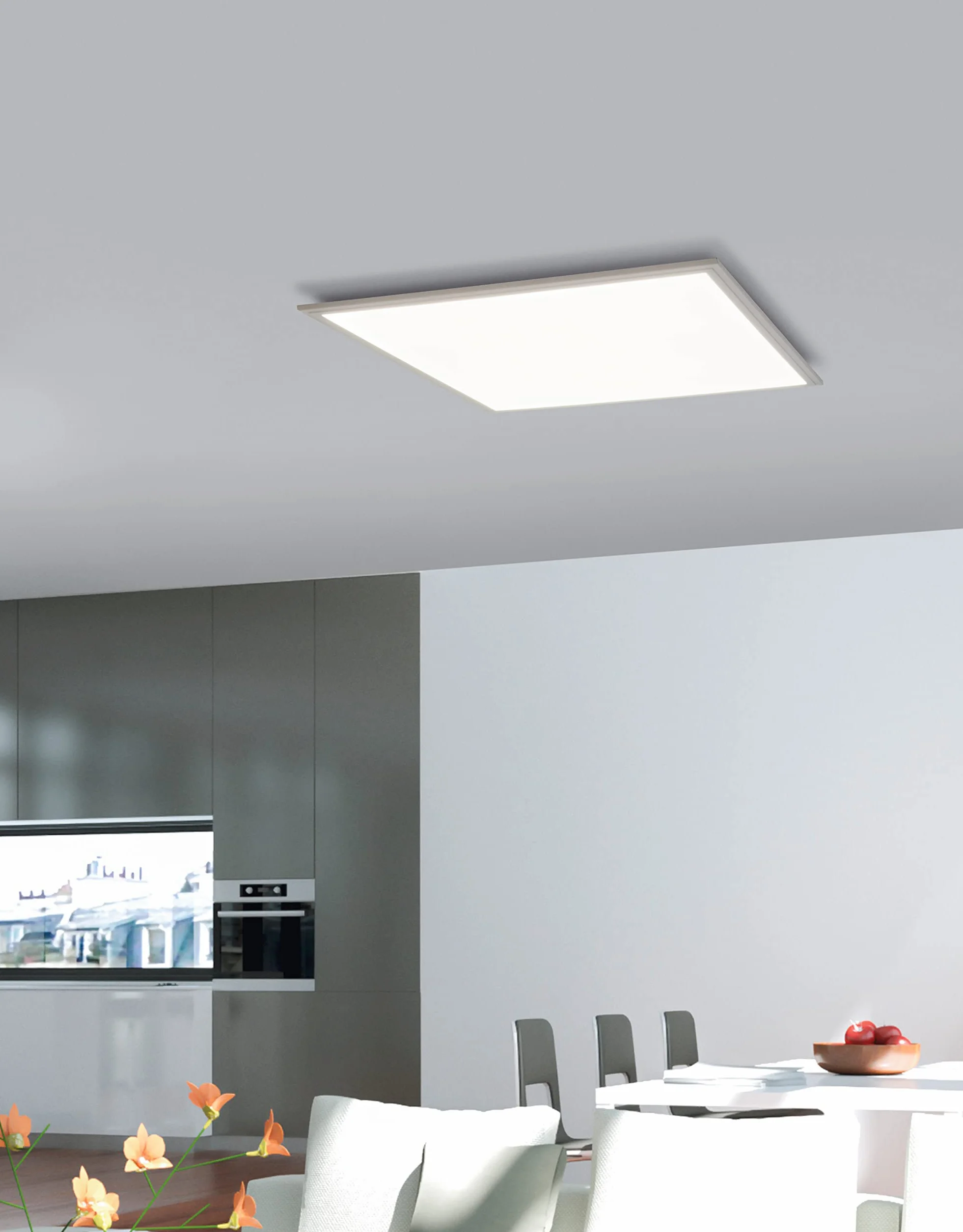 Eglo Salobena 1 - Telaio per luci a griglia e pannello LED, 627 x 628 x 5 cm, in acciaio bianco