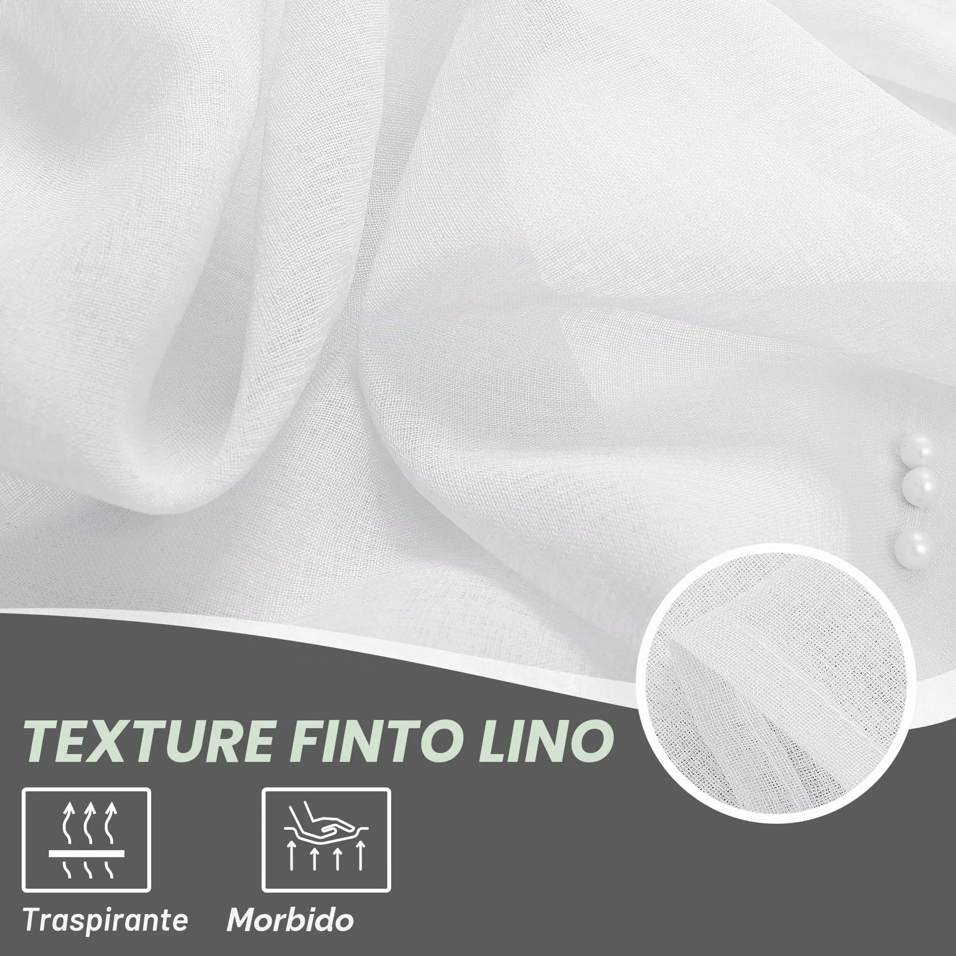 Deconovo Tende Voile Camera da Letto 140x290 cm Bianco 2 Pezzi
