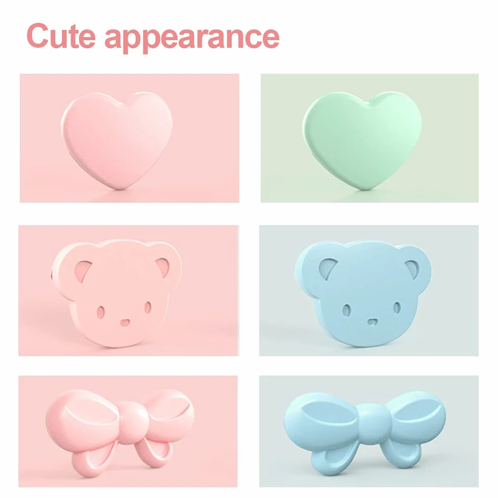 Clip di sicurezza per bambini in plastica, 6 pezzi multifunzione per vestiti tovaglie pannolini orso rosa