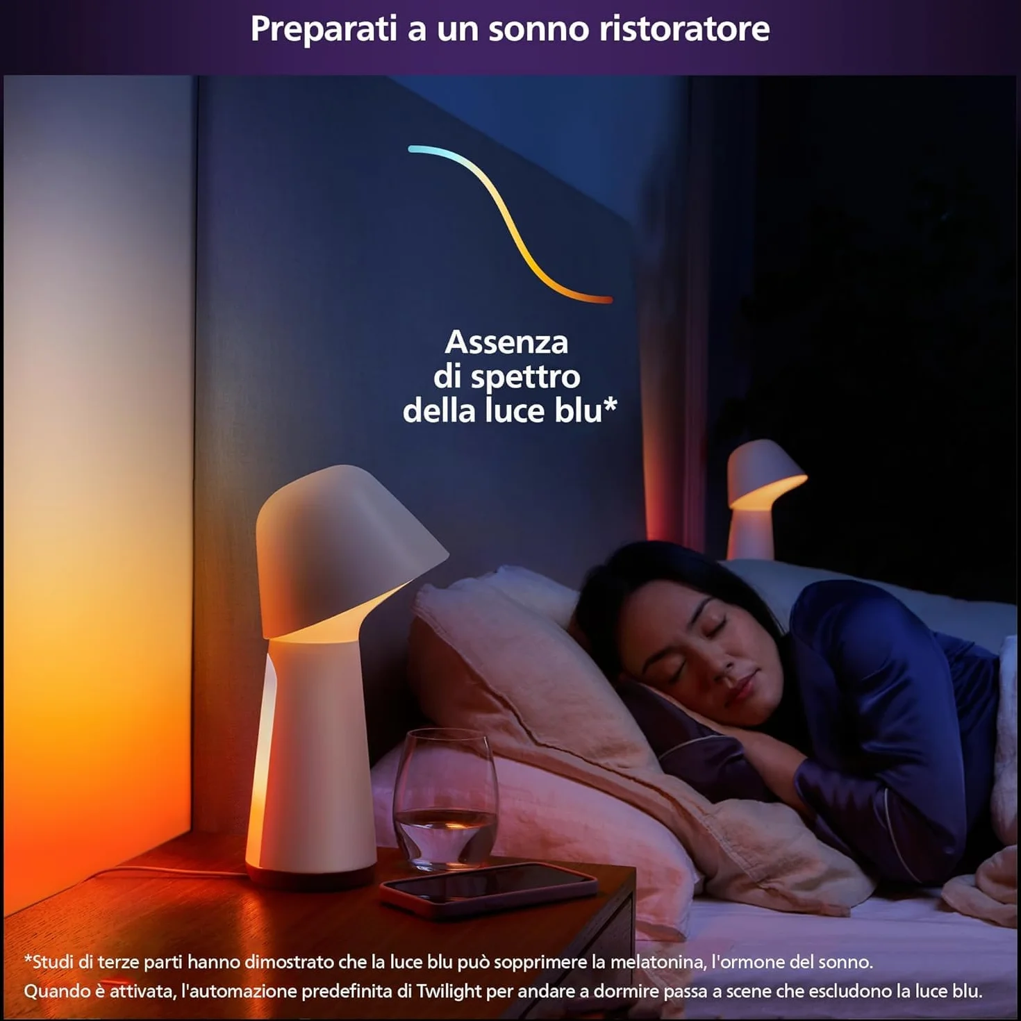 Philips Hue Twilight Lampada Smart per il sonno e il risveglio, Luce Bianca e Colorata, Compatibile con il Bluetooth, Controllo vocale con Alexa, Apple Home e Google Assistant
