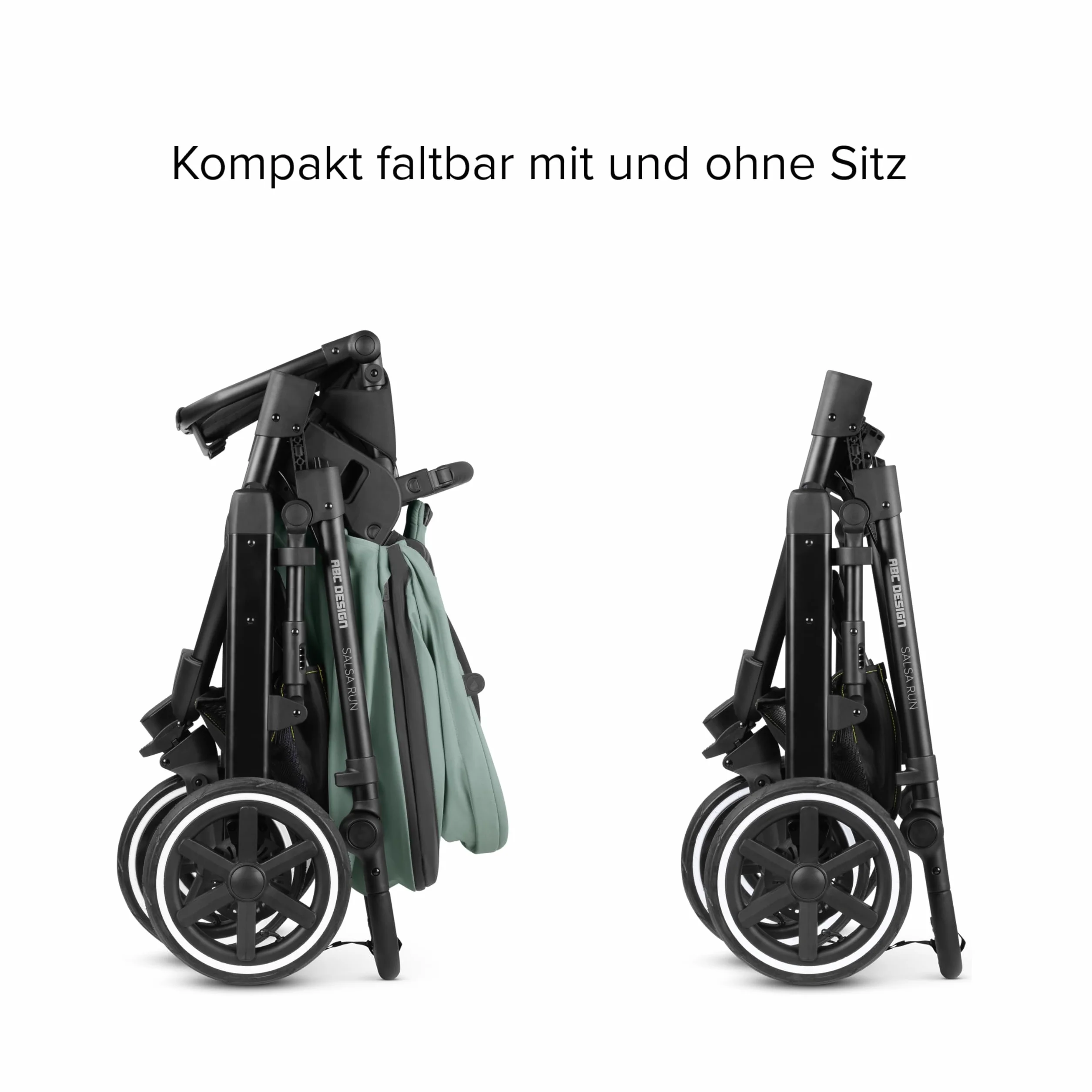 ABC Design Passeggino Sportivo Salsa Run Buggy 3-Kołowy Jogging Verde Acqua