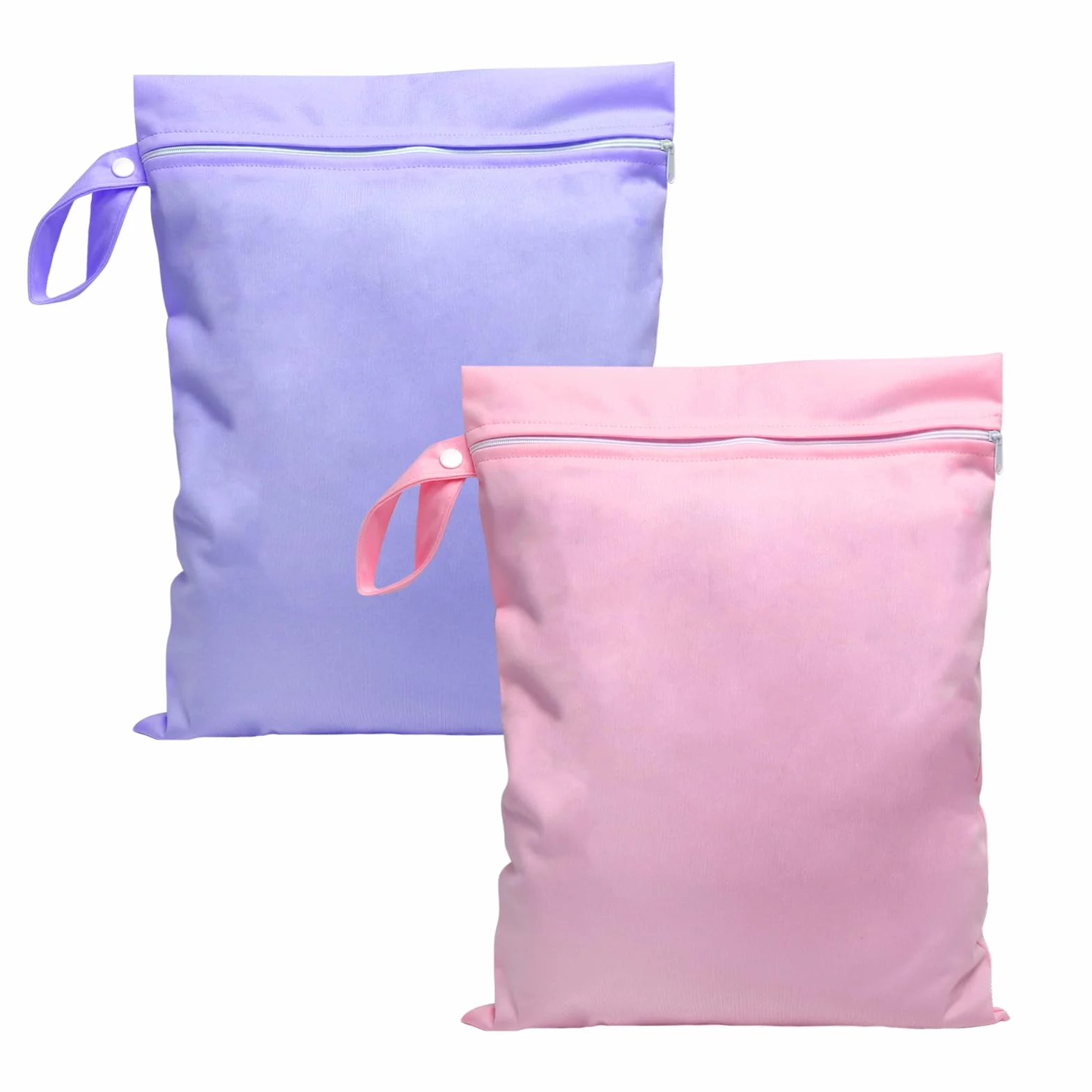 Sacca Impermeabile Piscina 2 Pezzi 40x30 cm Wet Bag con Cerniera Riutilizzabile Rosa Viola