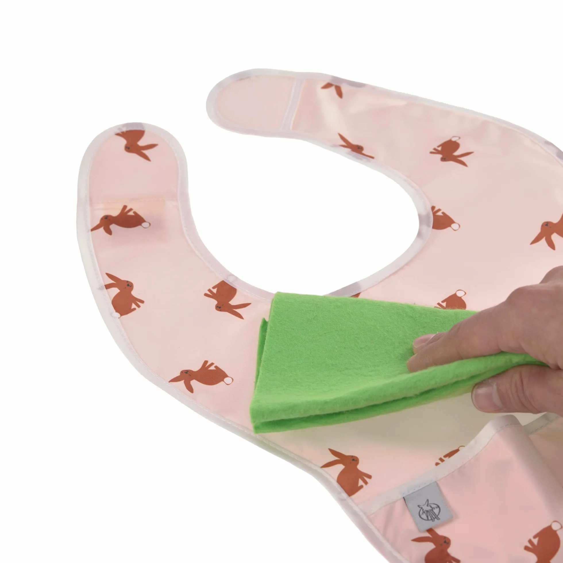 LÄSSIG Set di 2 bavaglini per neonati con chiusura in velcro idrorepellente Little Forest Rabbit