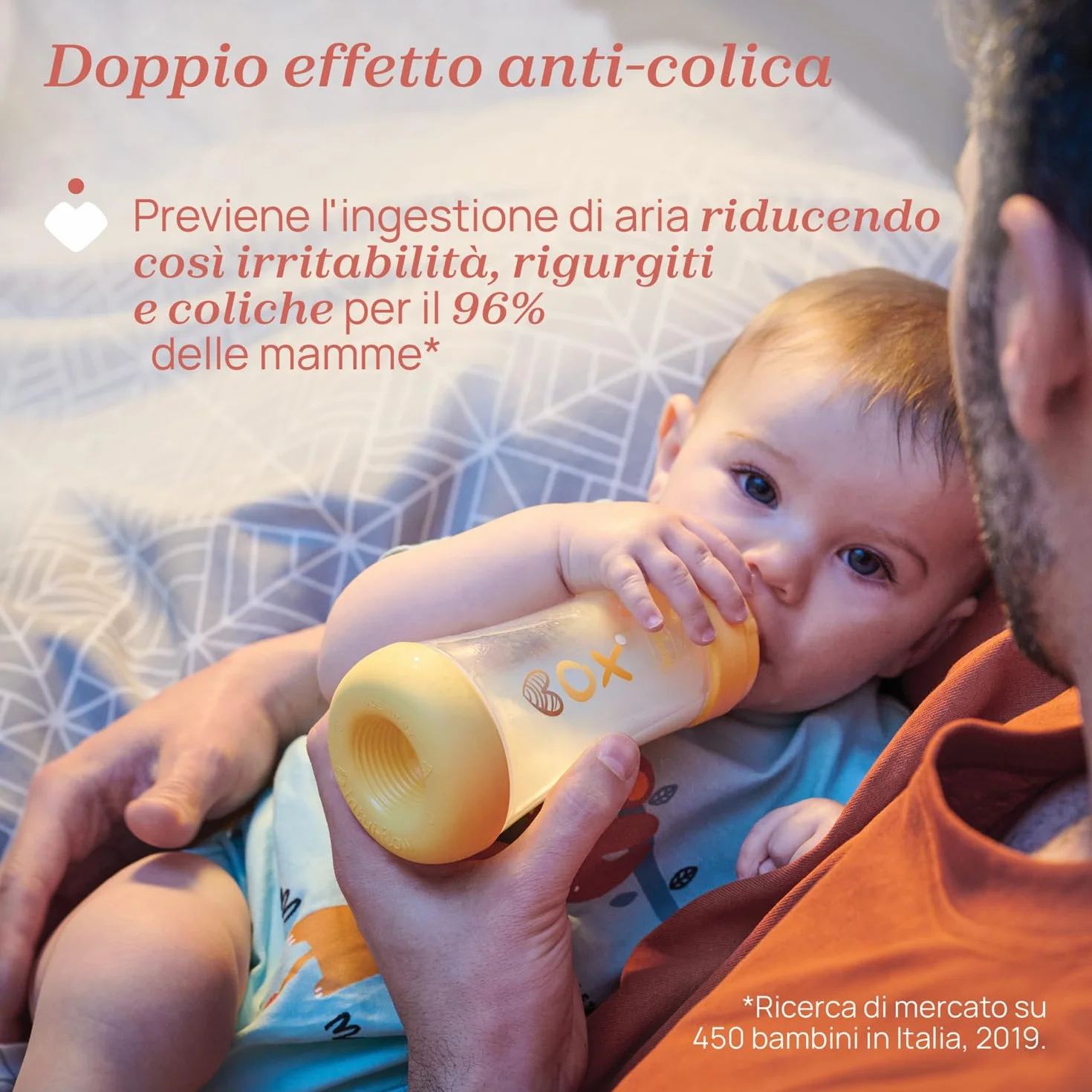 Chicco PERFECT 5 Biberon Anticolica 240 ml, Flusso Medio, Tettarella in Morbido Silicone, Blu