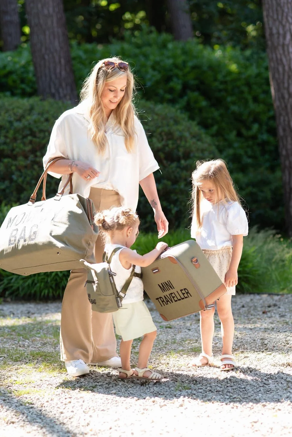 CHILDHOME Borsa per il cambio Maternità Grande capacità Tracolla regolabile Tasca isolata kaki