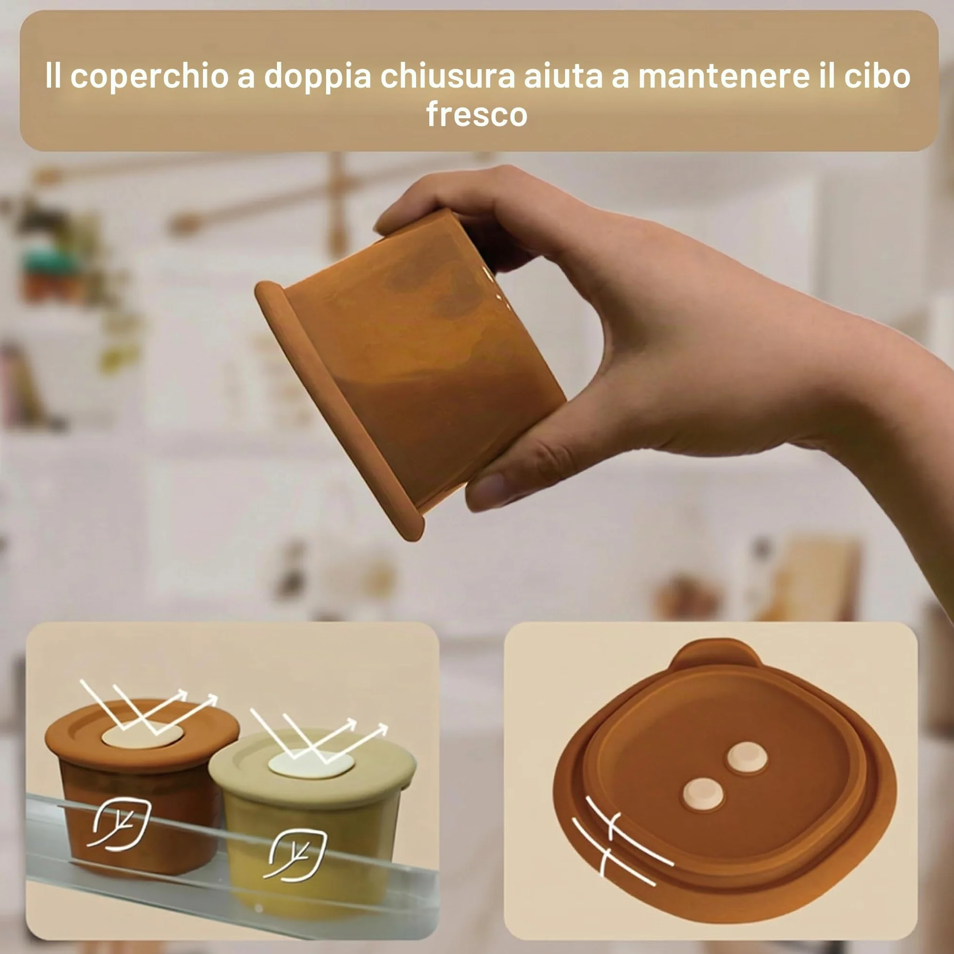 Moonkie Contenitori Pappa Neonati 120ml 6 Pezzi Vasetti Silicone Ermetici Senza BPA per Lavastoviglie Freezer Microonde
