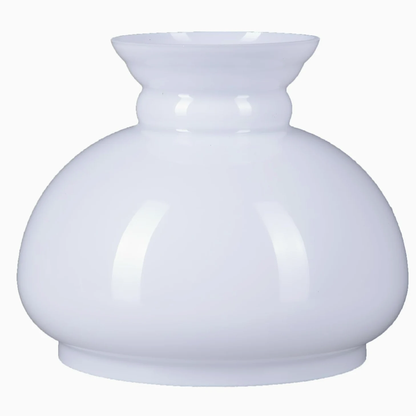 Lampada in vetro a petrolio, colore bianco lucido, Ø 120 mm, vetro di ricambio