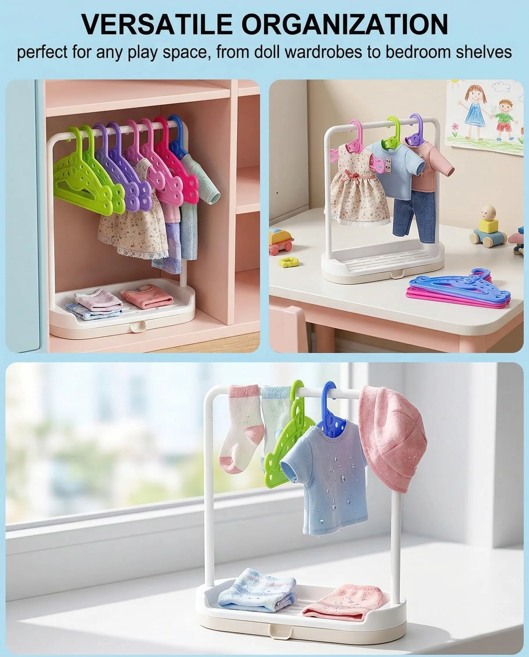 Set da 10 Appendini per Abiti di Bambole, Accessori Baby Born Compatibili