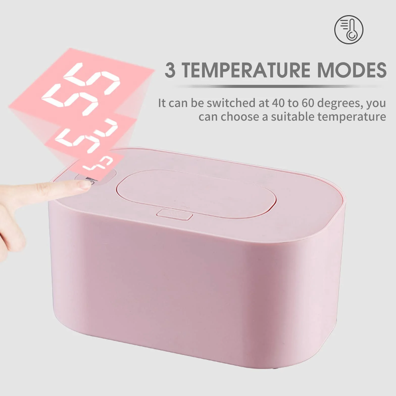 Riscaldatore USB per Salviettine Umidificate, 10 W, 3 Modalità di Temperatura, Portatile
